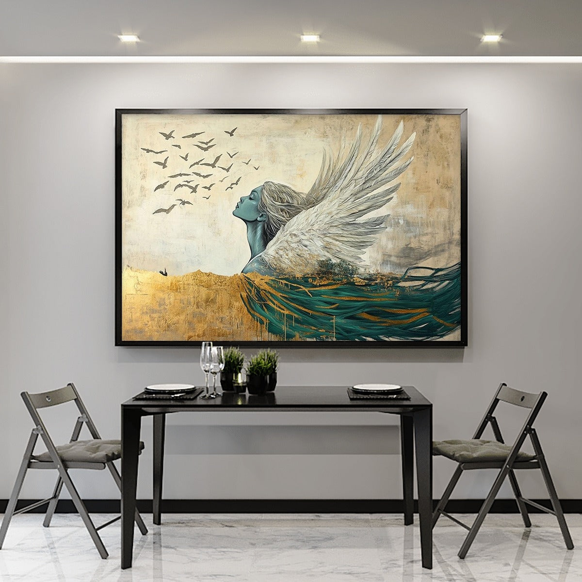 Expansive wall art enhances any living space beautifully