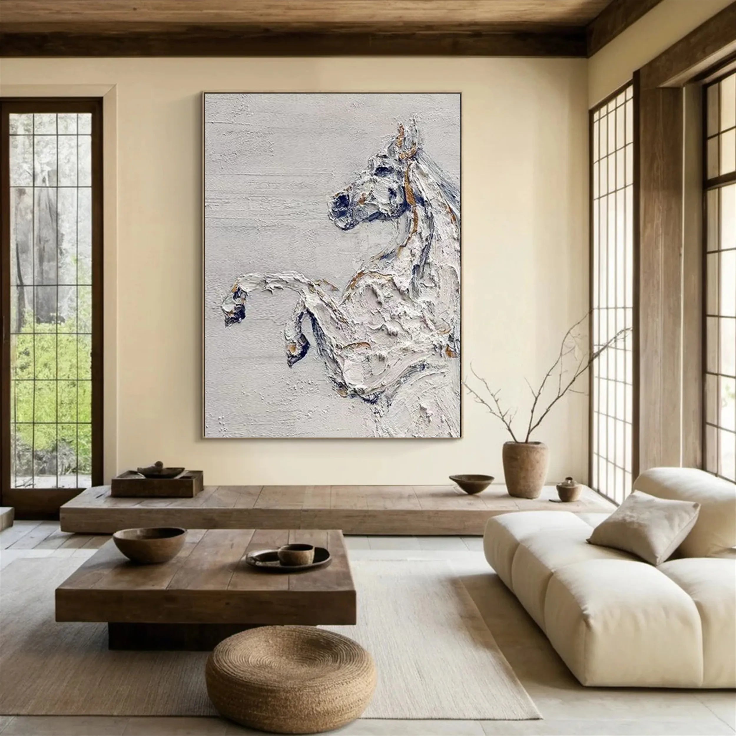 Original Equine Painting | Textured Horse Head Wall Decor