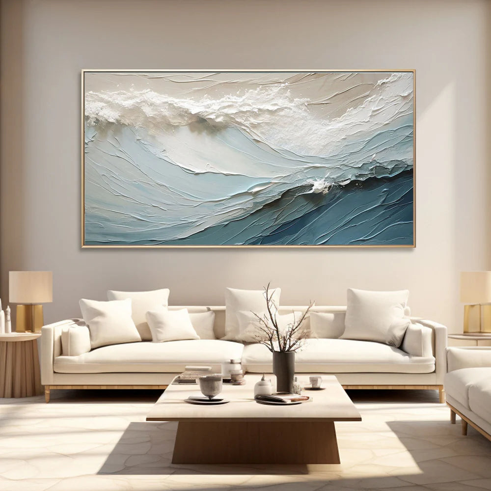 Abstract Ocean Painting: Contemporary Coastal Decor