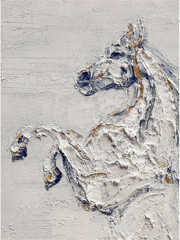 Handmade Tranquil Horse Art | Large Textured Animal Painting #ZZ 016