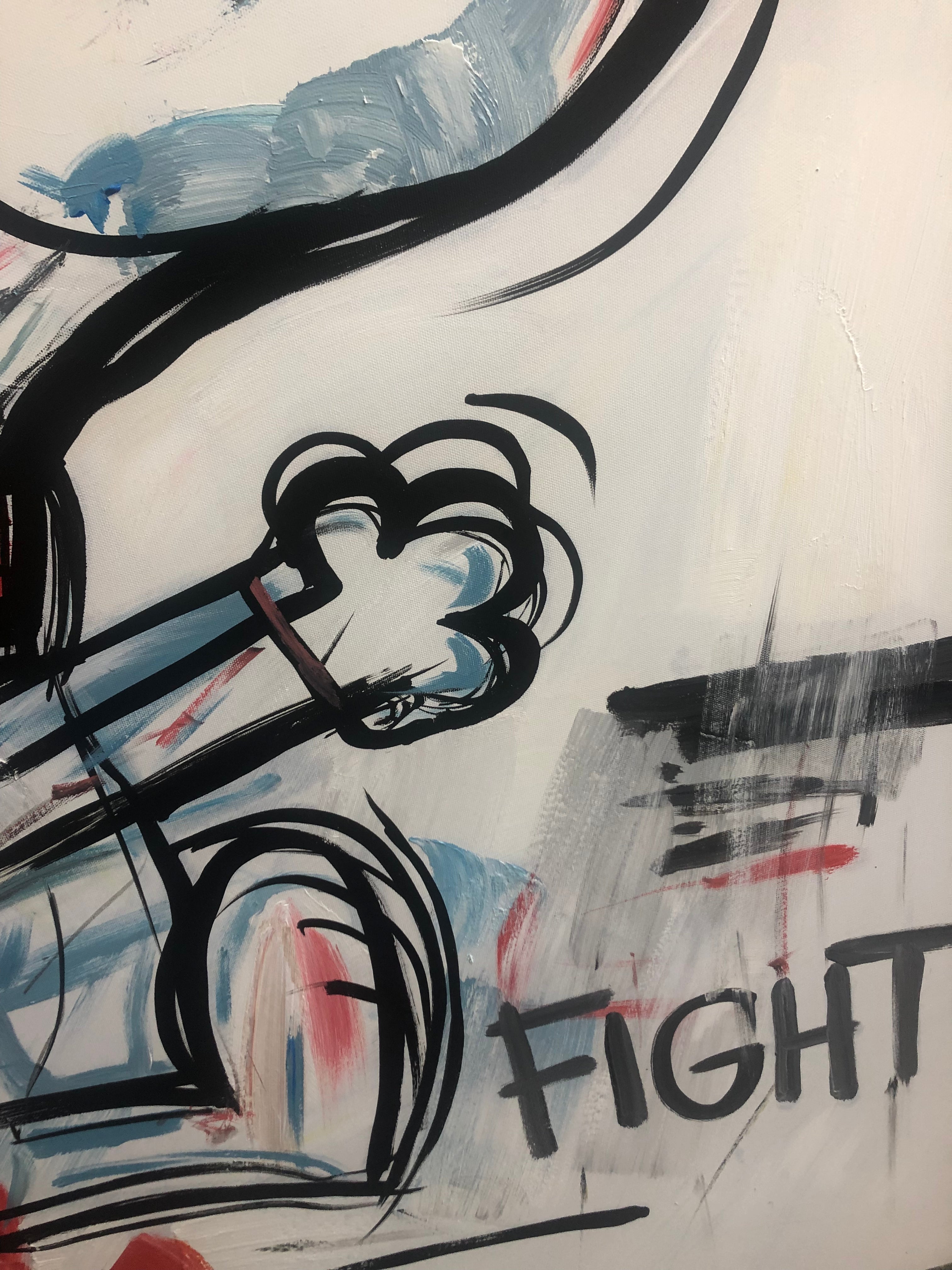 Snoopy Flying Ace Graffiti Oil Painting - 2 Piece Canvas Wall Art #SS 057