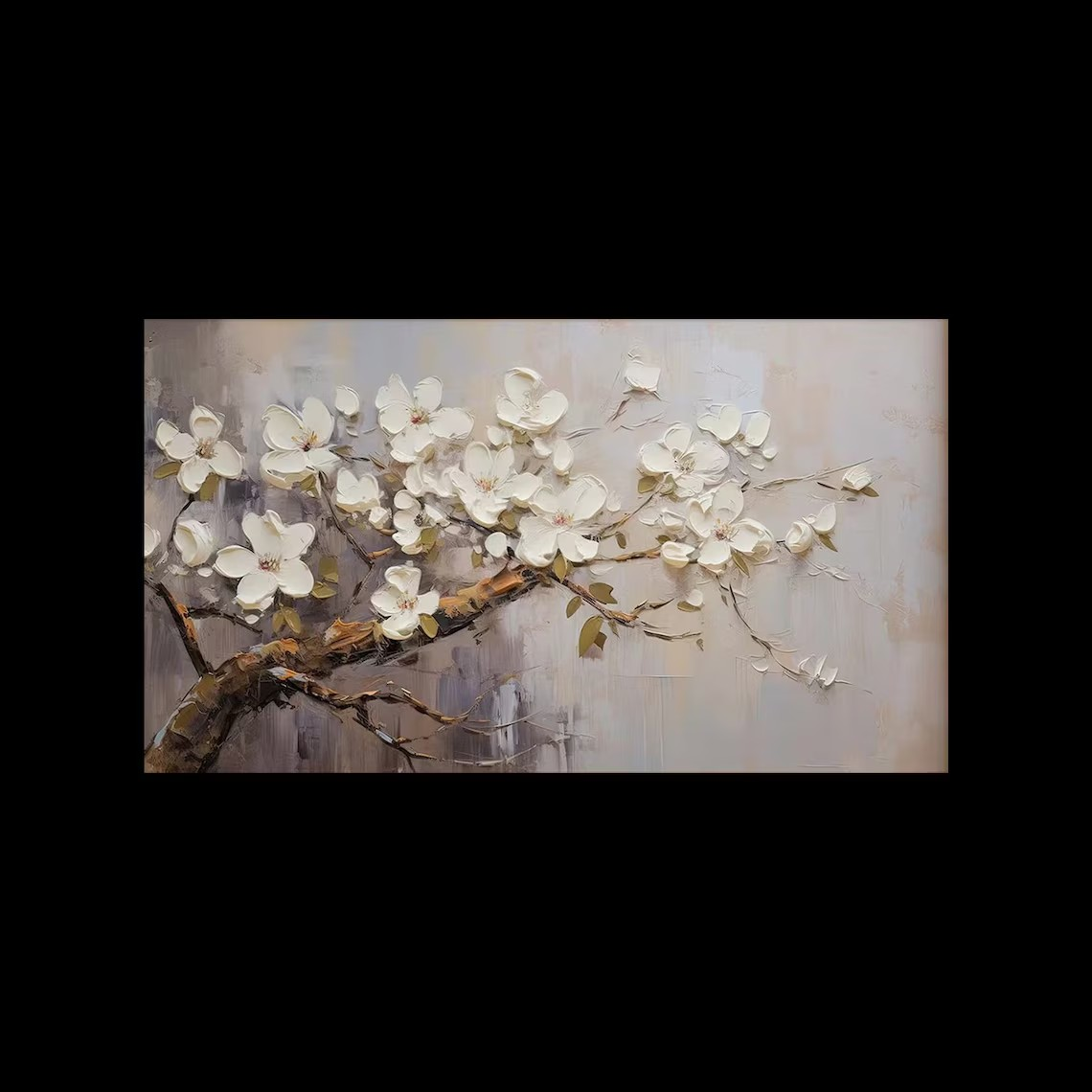 Handmade Flower Oil Painting - Modern Botanical Art #TC 092