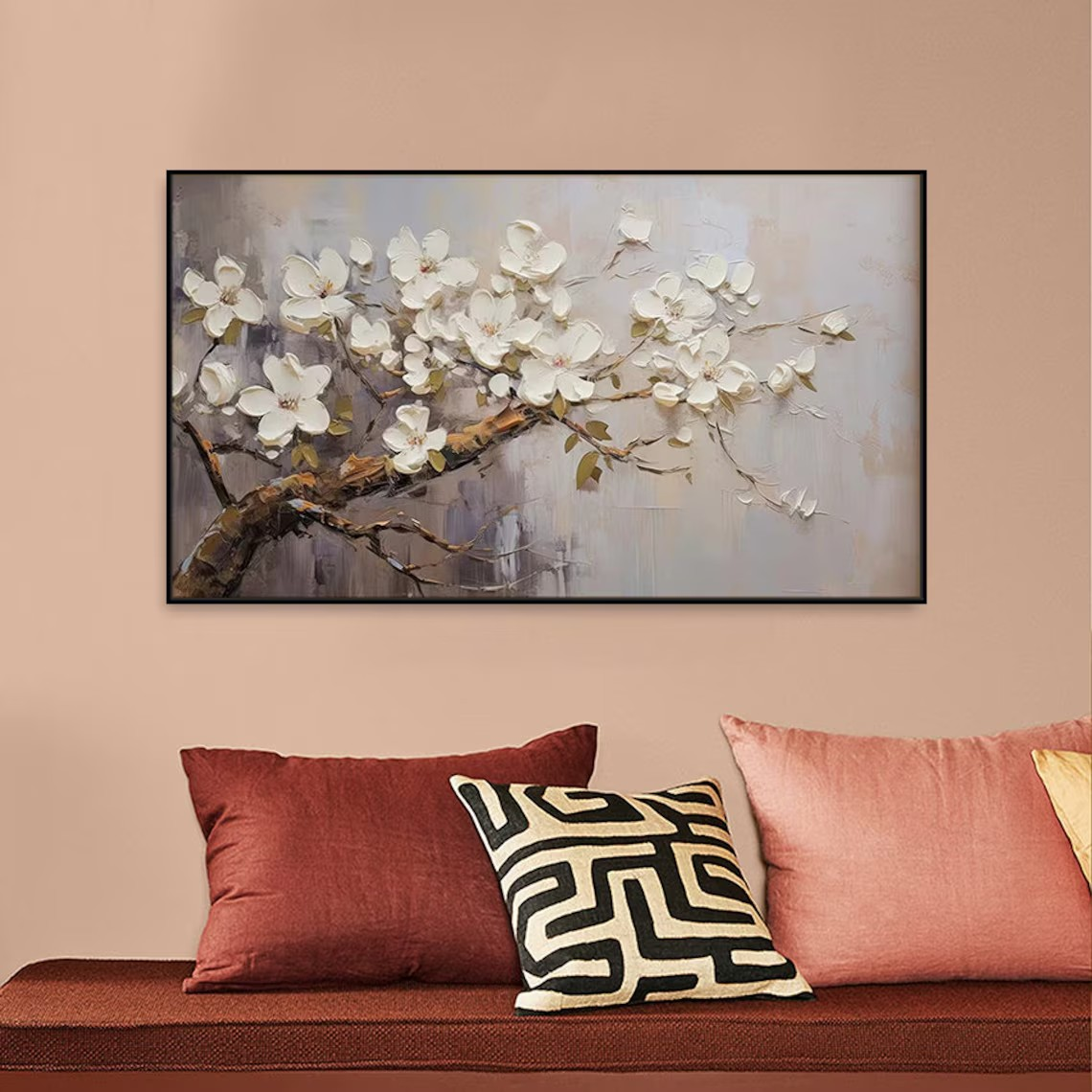 Handmade Flower Oil Painting - Modern Botanical Art #TC 092