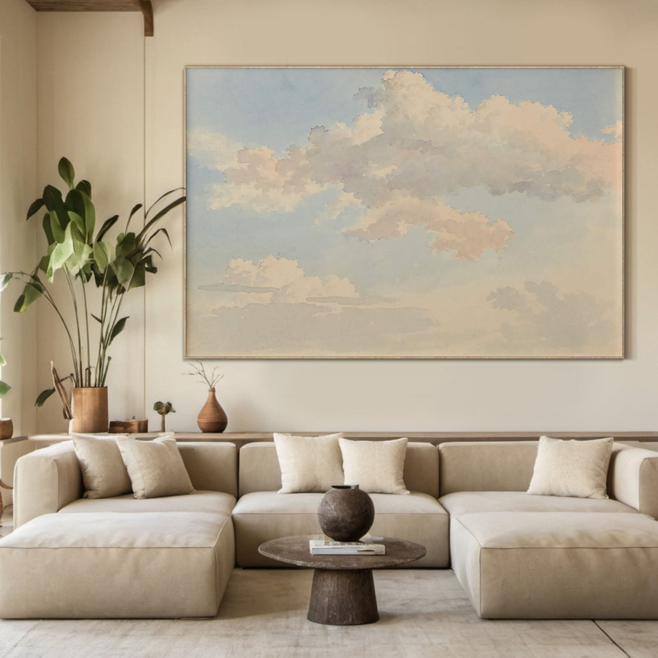 Hand Painted Cloudscape Oil Painting on Canvas