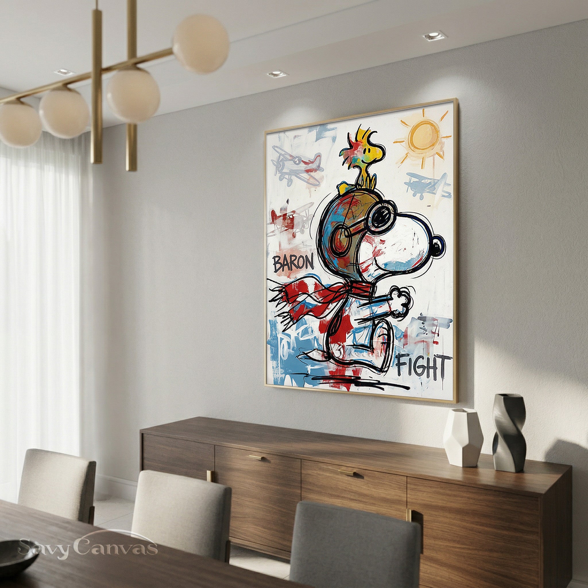 Snoopy Flying Ace Graffiti Oil Painting | Street Art Wall Decor #SS 067