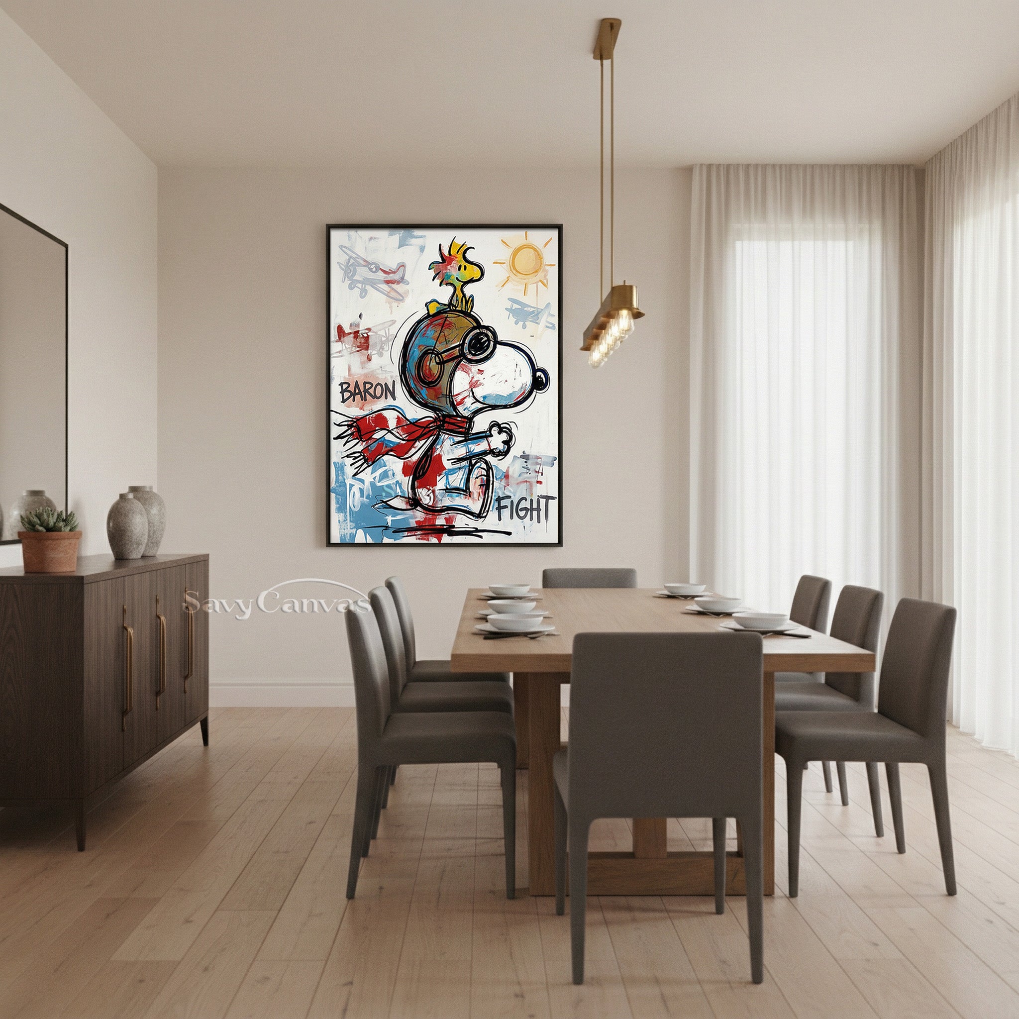 Snoopy Flying Ace Graffiti Oil Painting | Street Art Wall Decor #SS 067