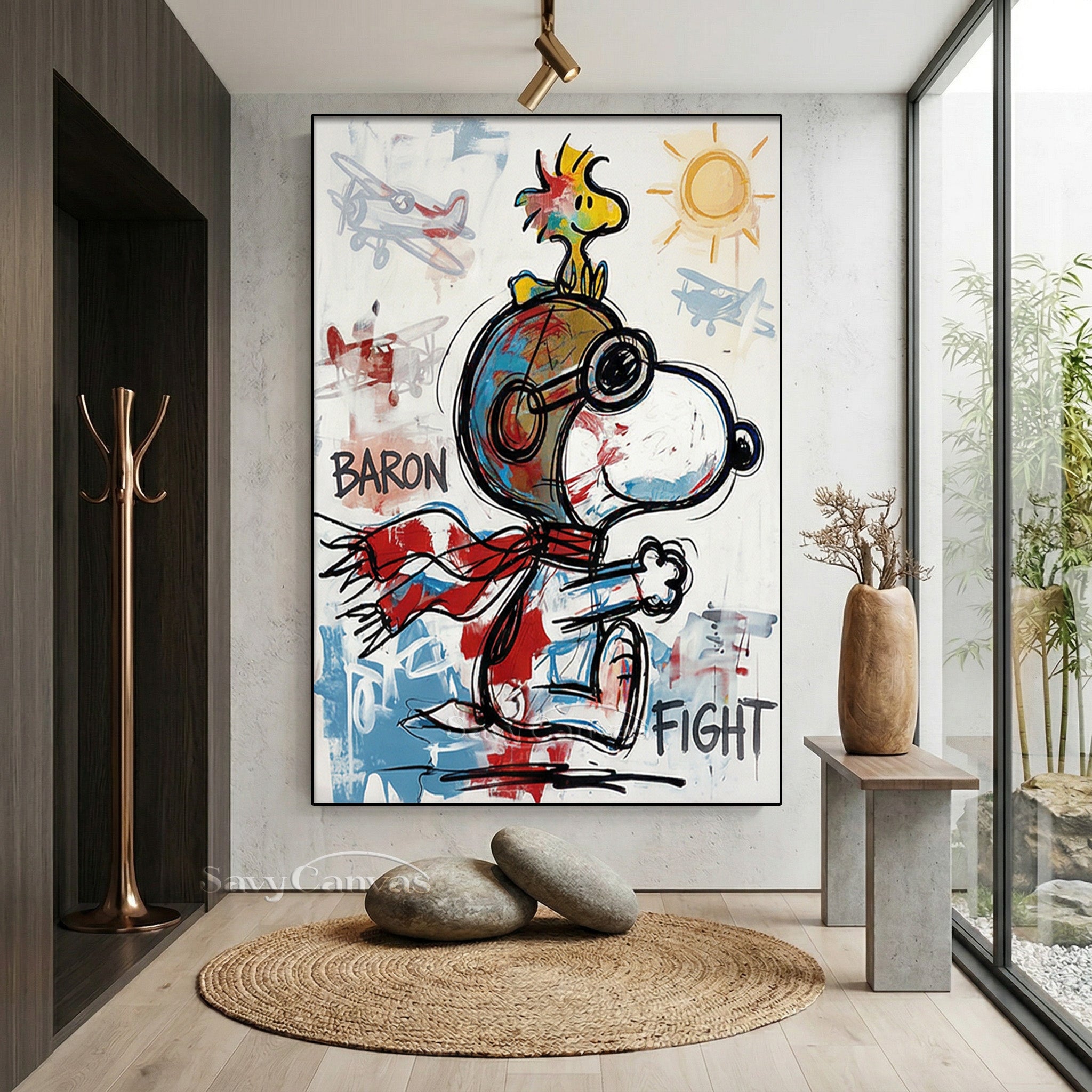 Snoopy Flying Ace Graffiti Oil Painting | Street Art Wall Decor #SS 067