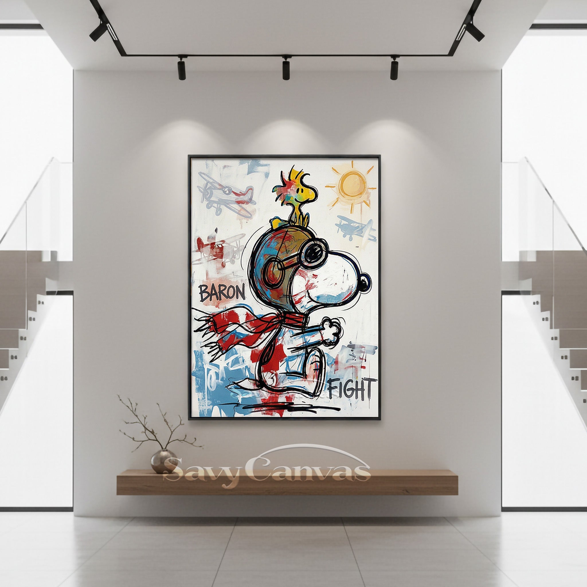 Snoopy Flying Ace Graffiti Oil Painting | Street Art Wall Decor #SS 067