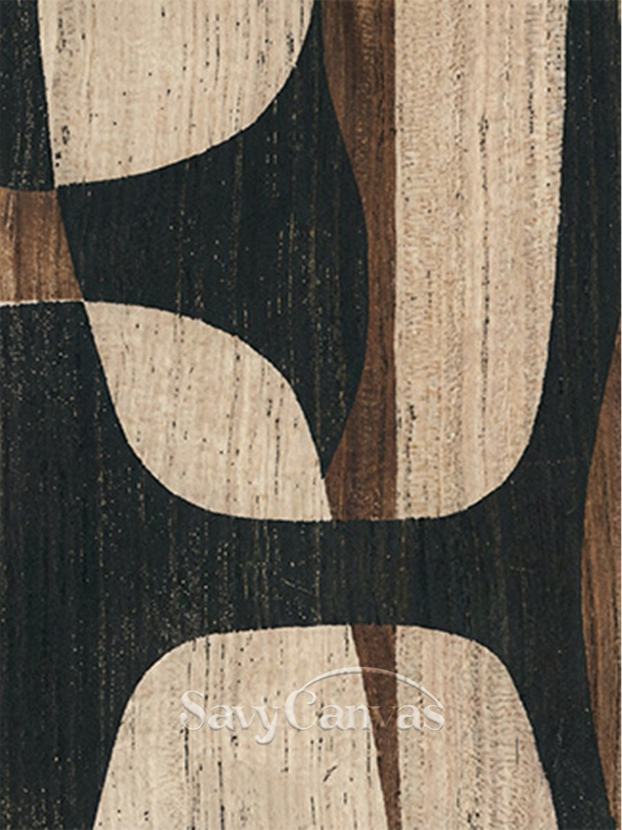 Mid-Century Modern Geometric Wall Art | Hand-Painted Canvas