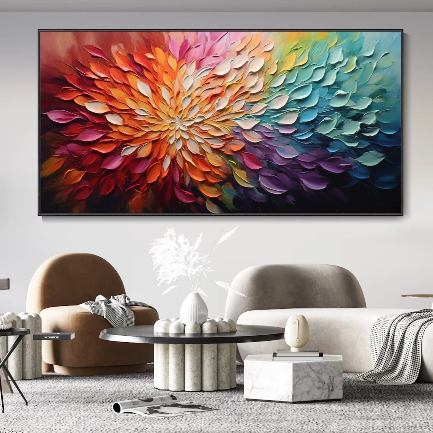 Colorful Abstract Flower Oil Painting for Your Living Space #JJ 340