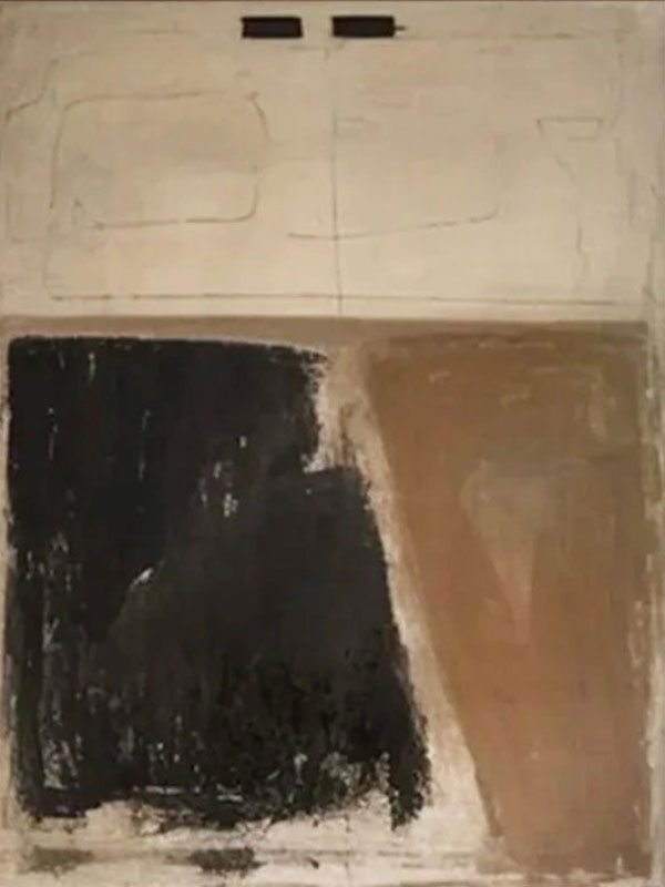 Large Abstract Wall Art for Living Room | Wabi Sabi Neutral Painting #ZZ 110