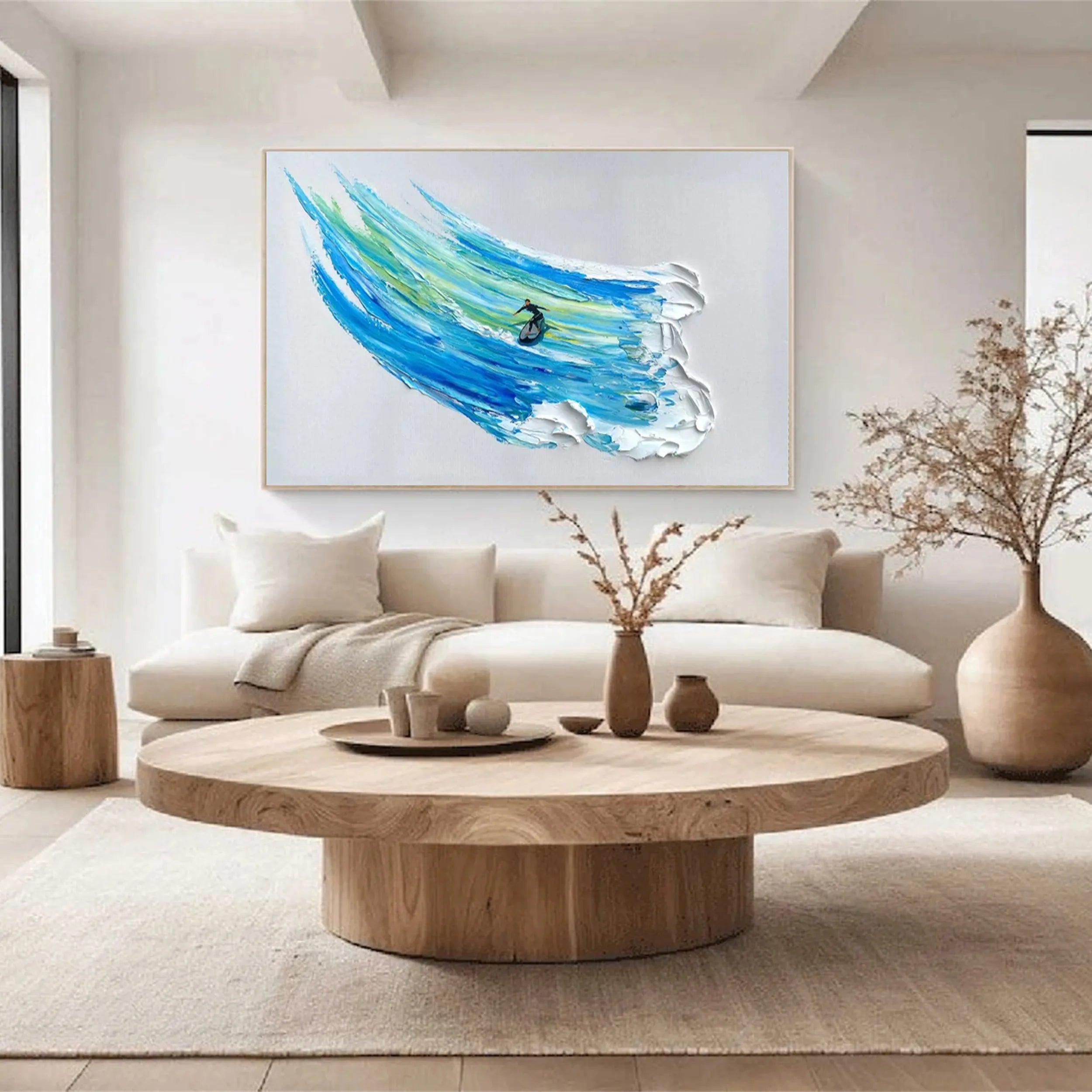 Abstract Surfing Art | 3D Ocean Wave Painting for Home Decor #JJ 188