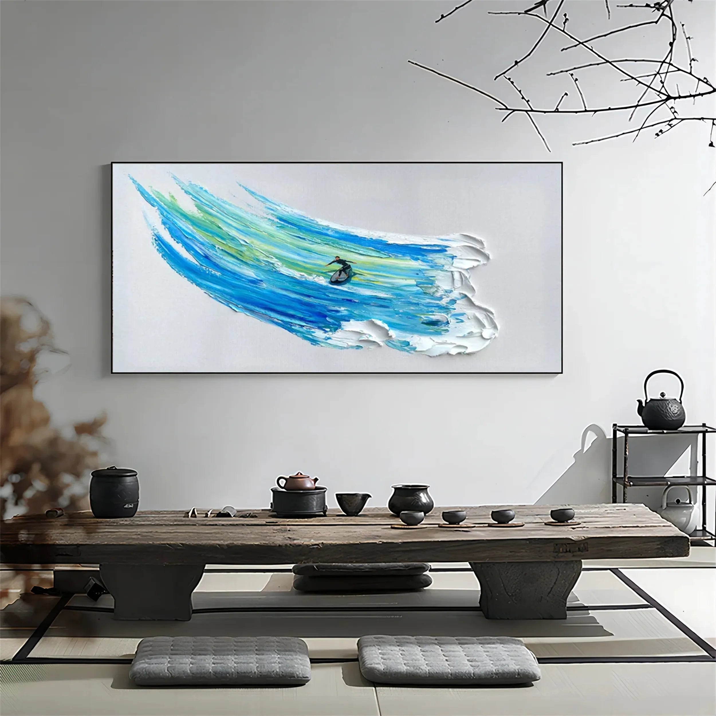 Abstract Surfing Art | 3D Ocean Wave Painting for Home Decor #JJ 188