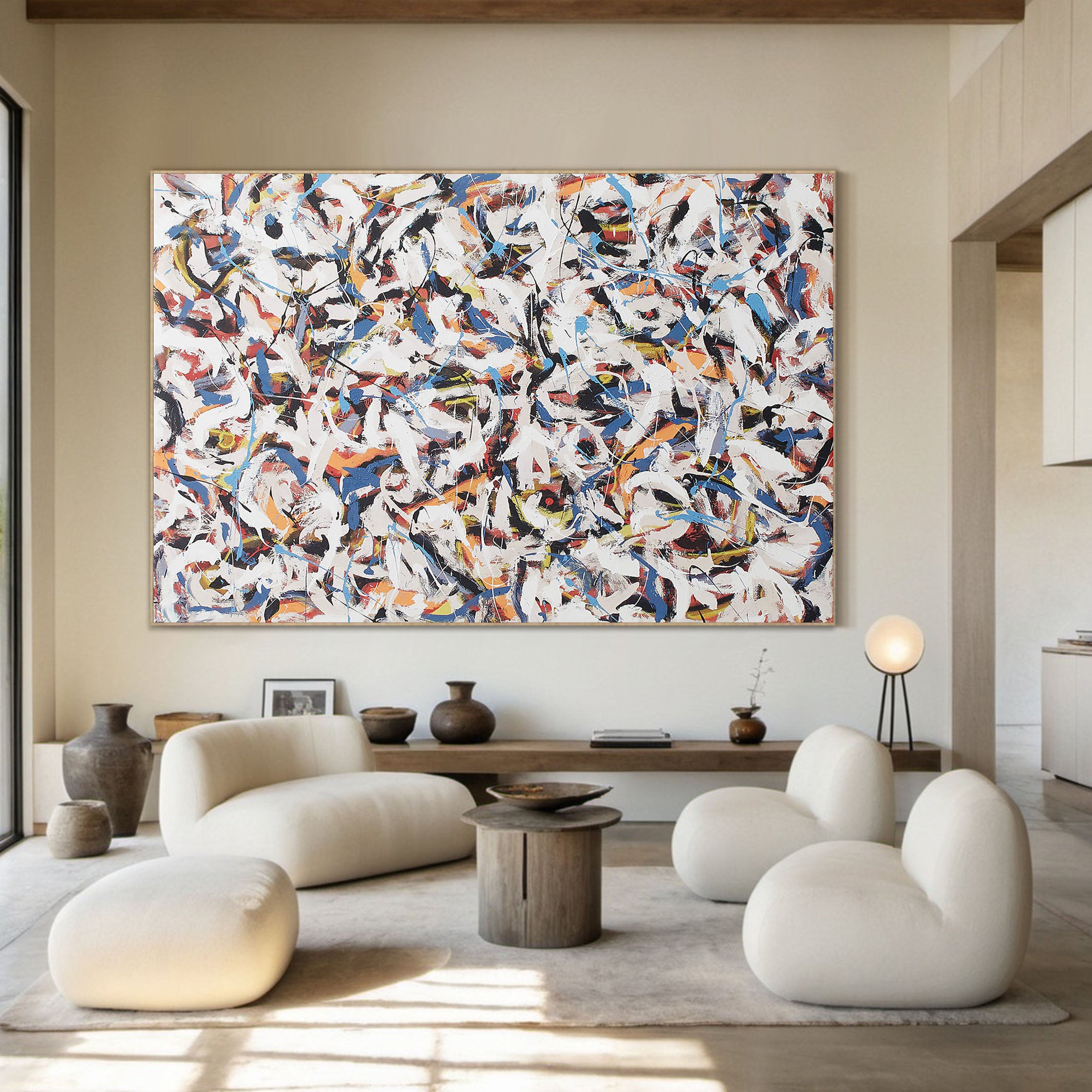 Original Large Colorful Abstract Art on Canvas #TC 140