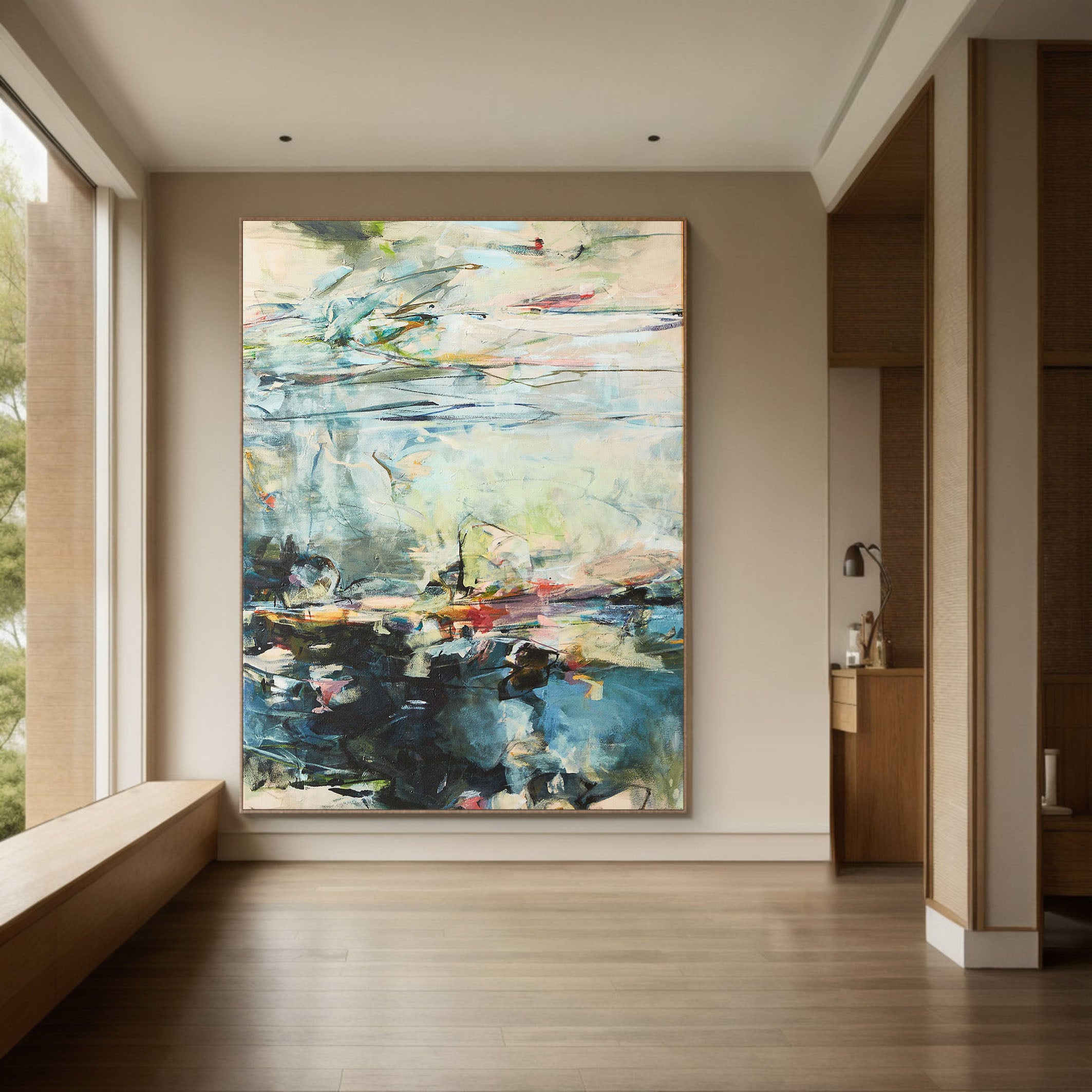 Handmade Colorful Abstract Canvas Art #TC 117