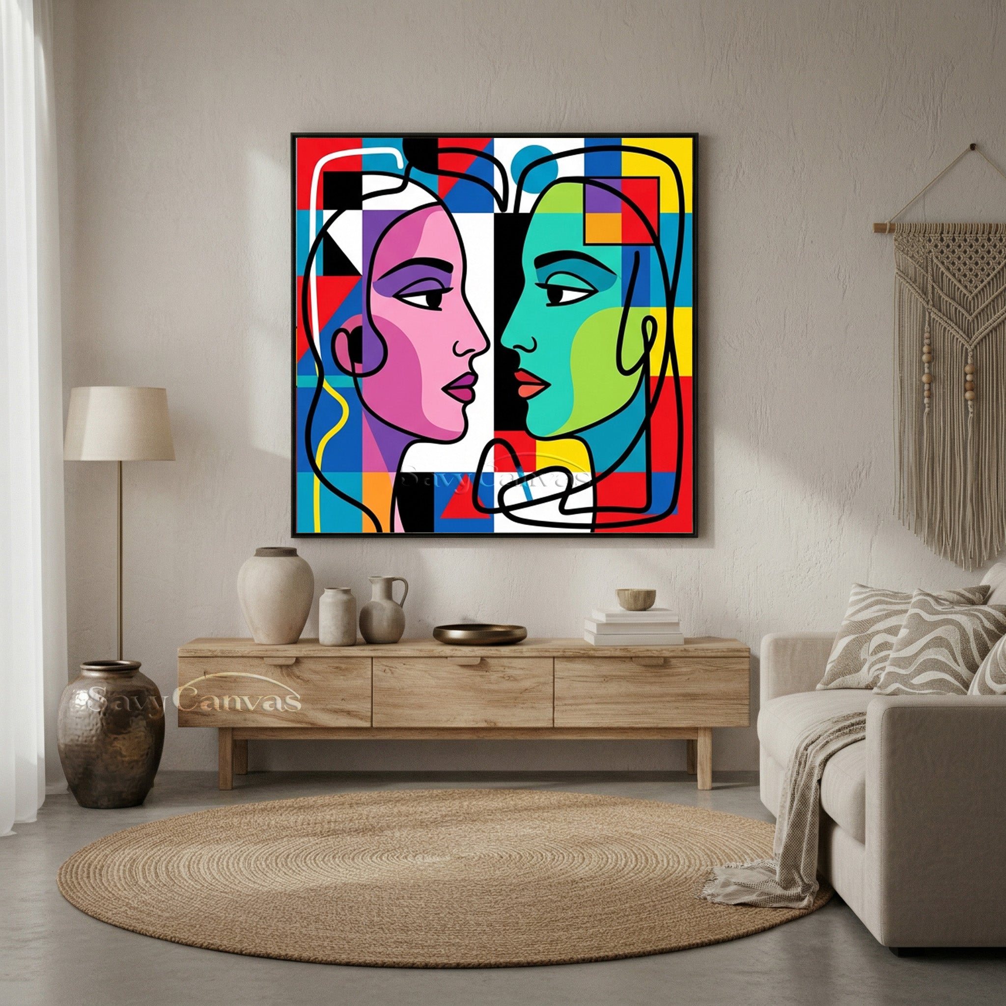 Modern Pop Art Portrait | Cubist Style Face Painting #AA 490