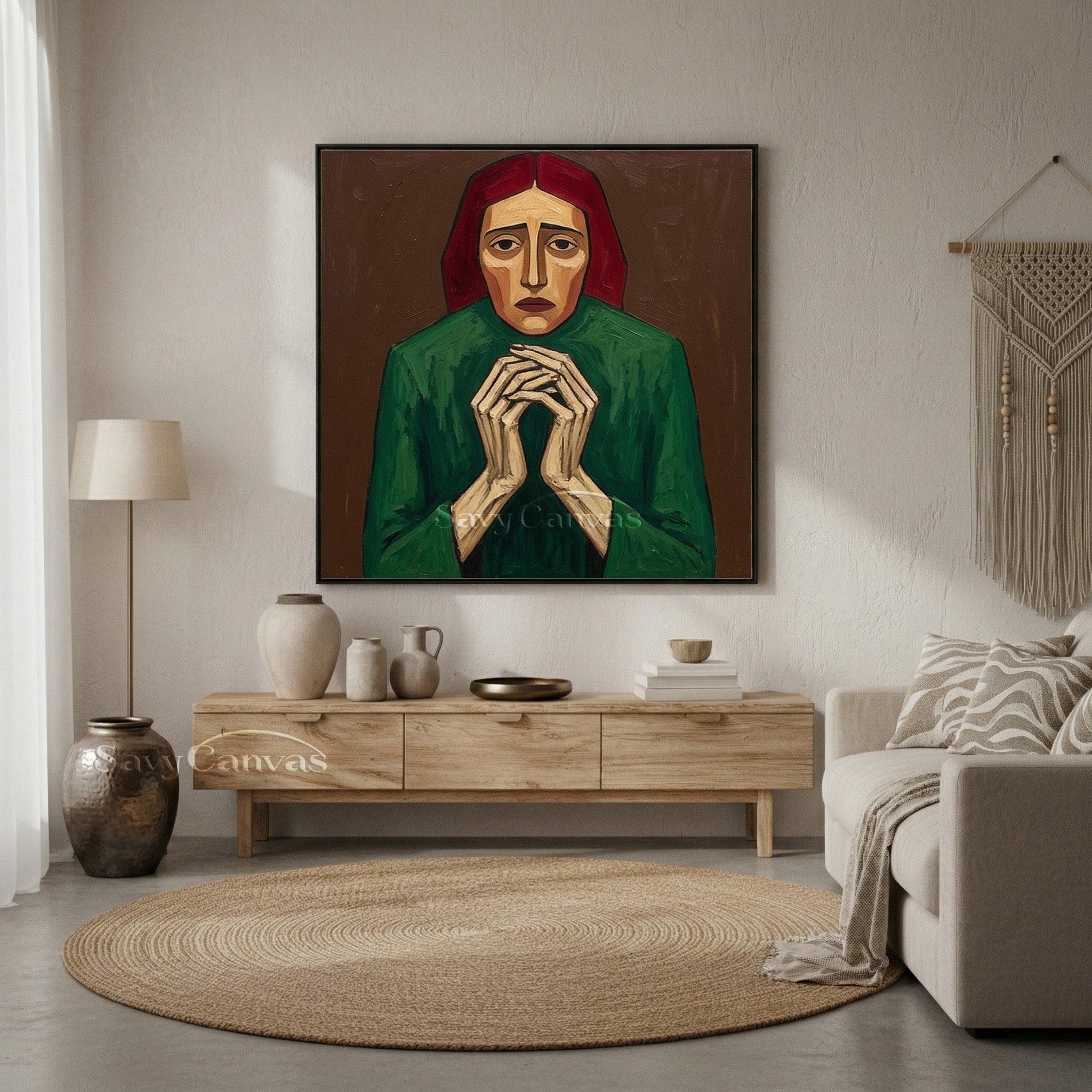 "The Silent Prayer" | Hand-Painted Portrait Wall Art Canvas #SS 108