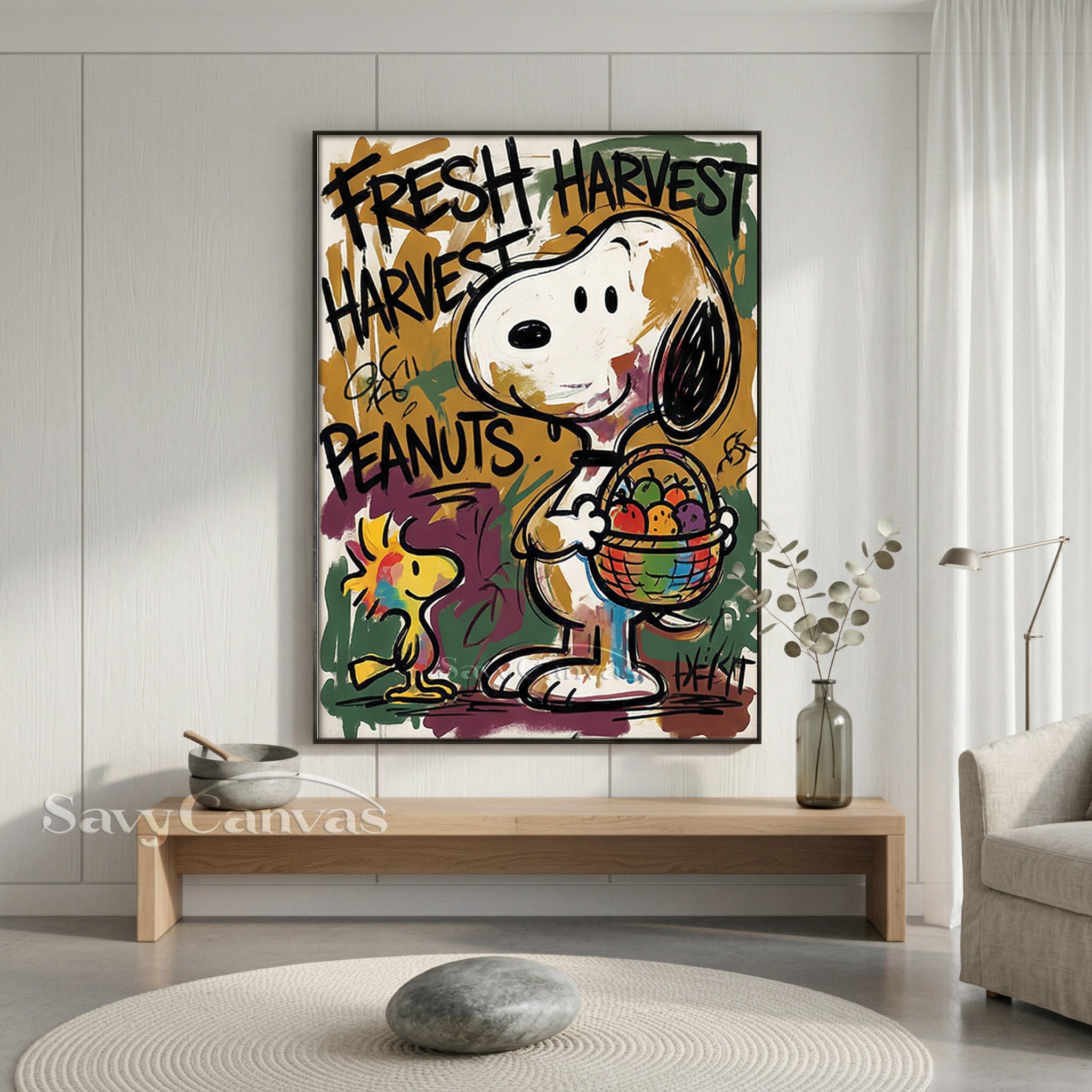 Snoopy & Woodstock Harvest Style Hand | painted Wall Decor #SS 068