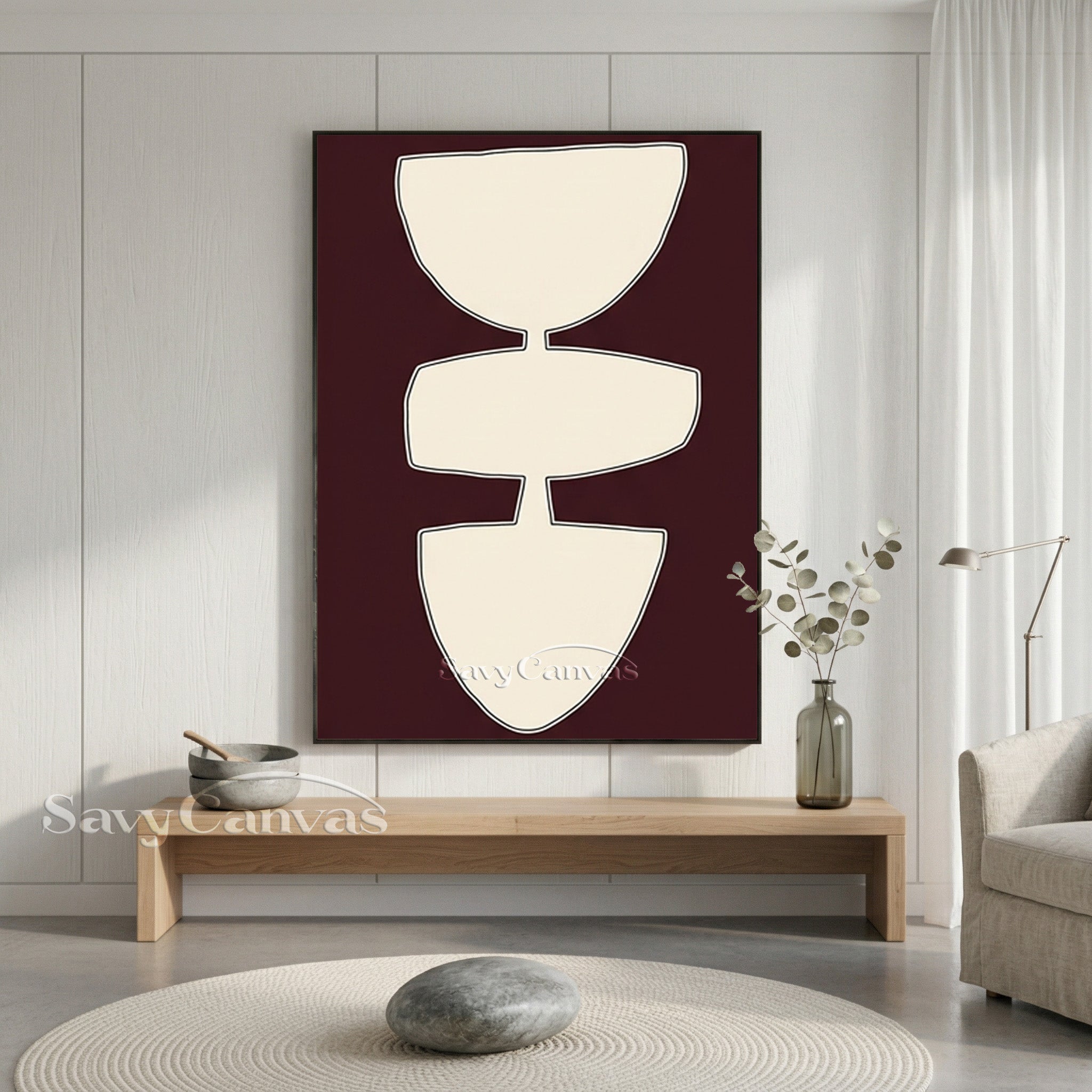 Modern Geometric Painting | Framed Minimalist Wall Art #AA 506