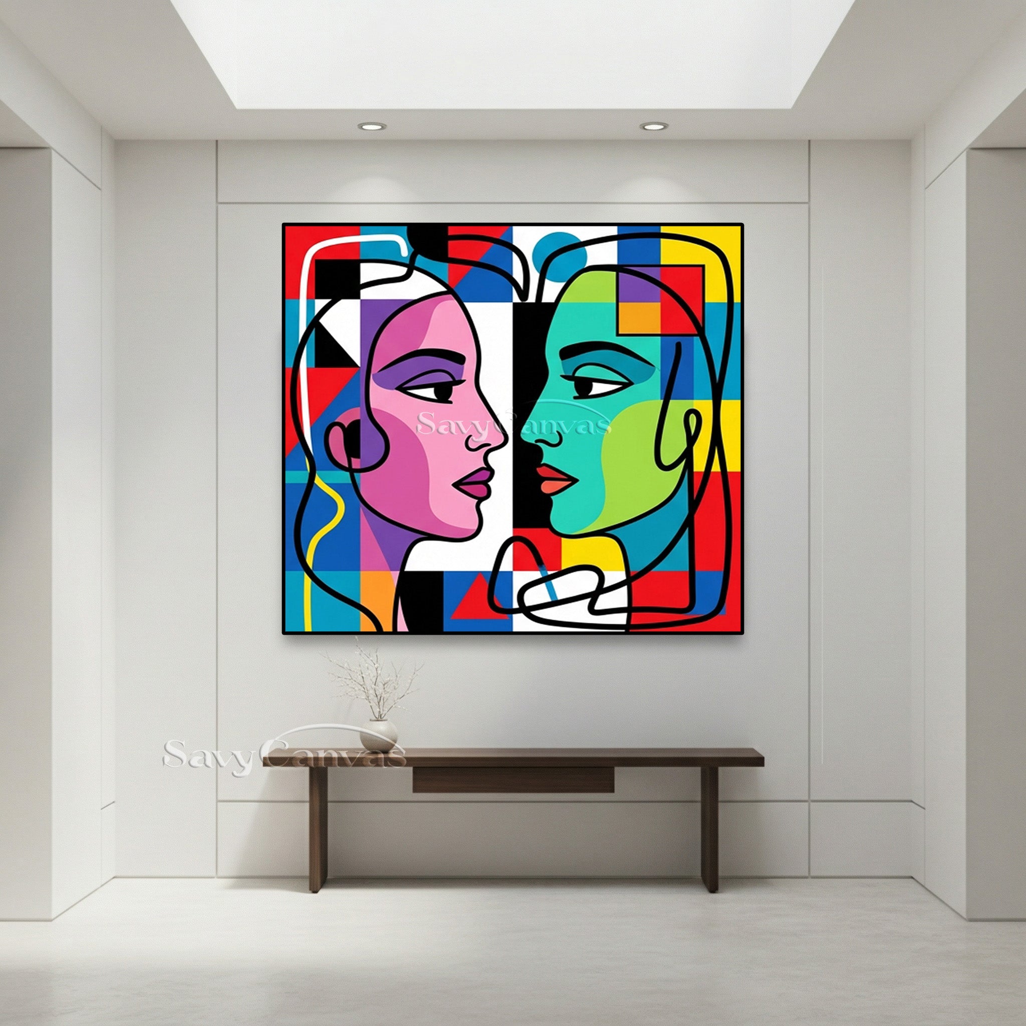 Modern Pop Art Portrait | Cubist Style Face Painting #AA 490