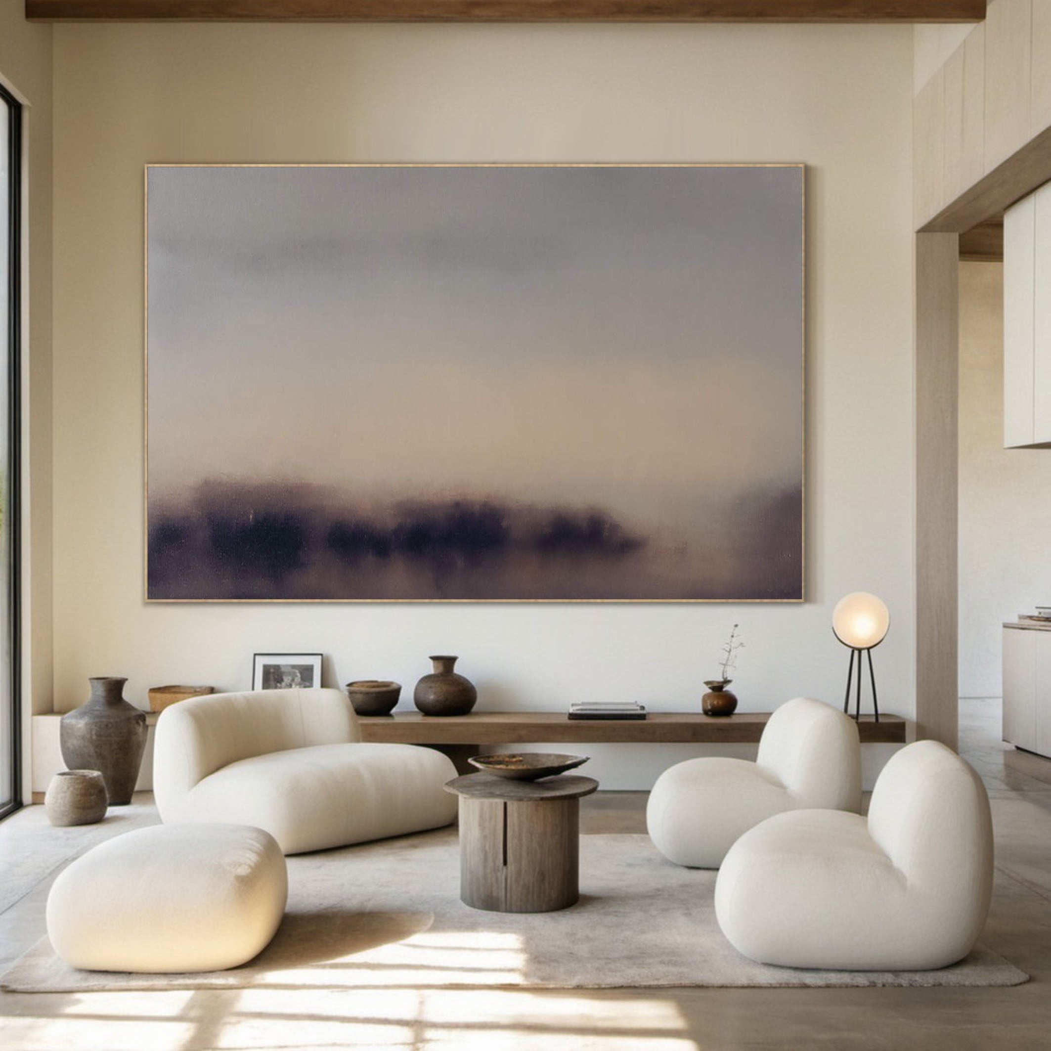 Handmade Misty Landscape Abstract Oil Painting #TC 142