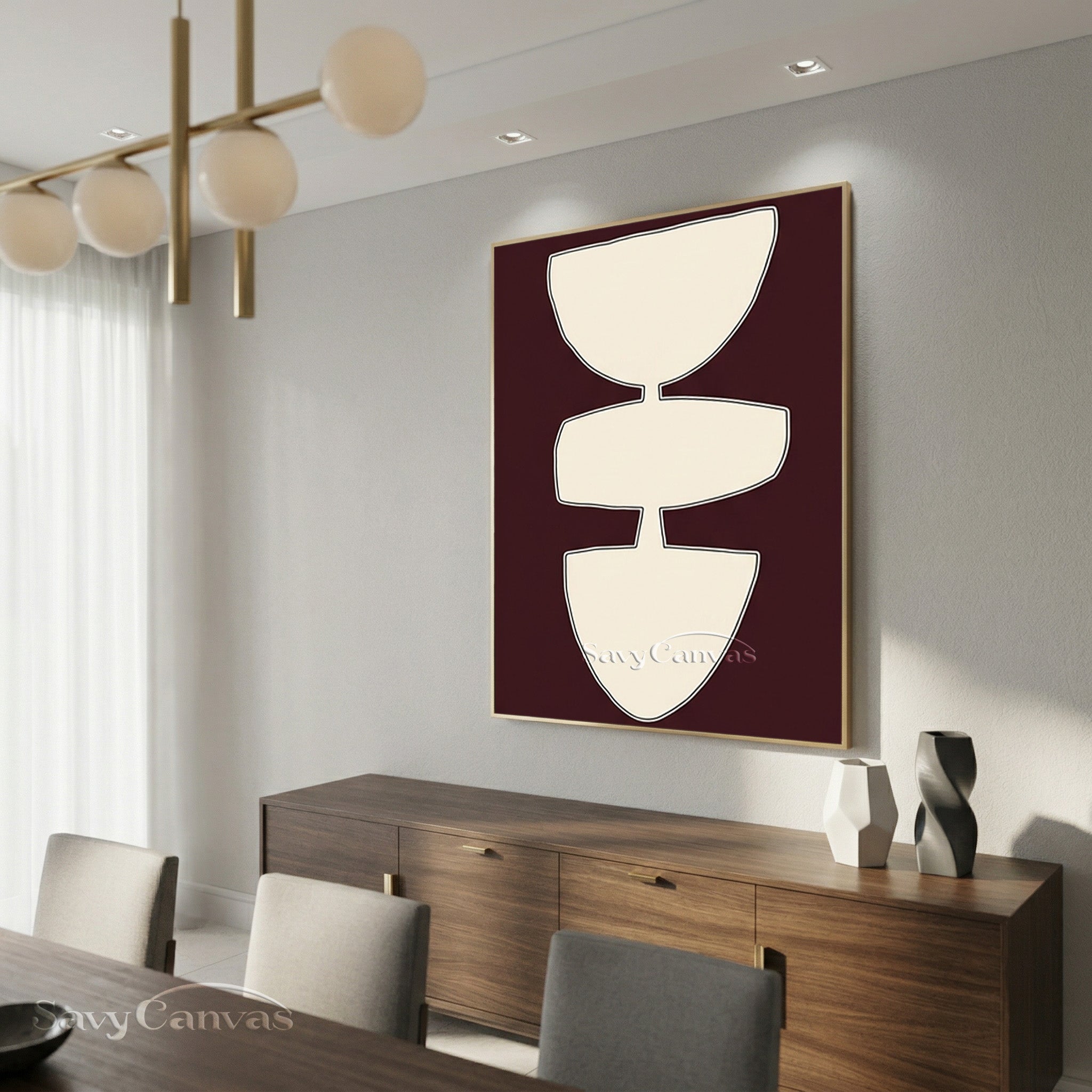 Modern Geometric Painting | Framed Minimalist Wall Art #AA 506
