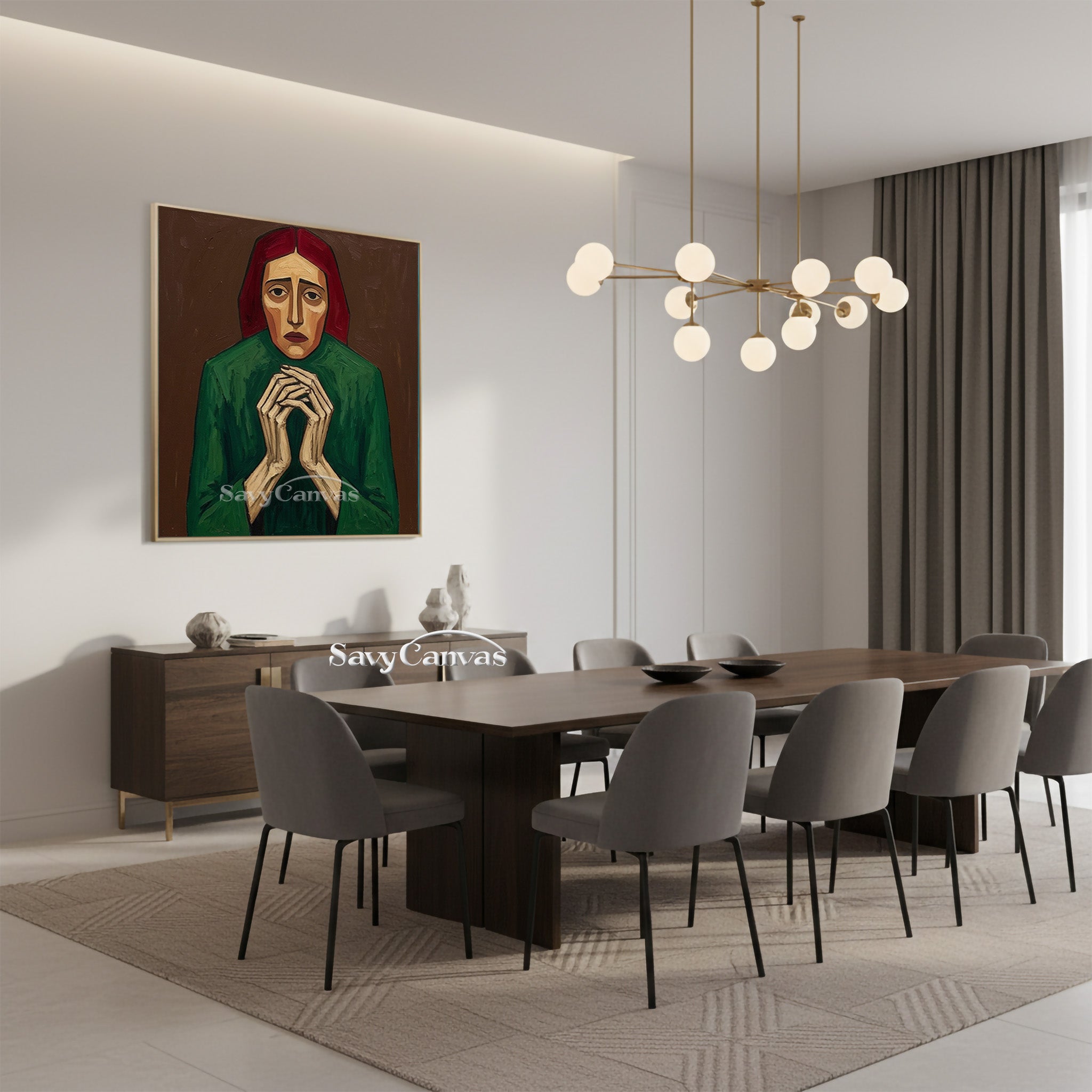"The Silent Prayer" | Hand-Painted Portrait Wall Art Canvas #SS 108