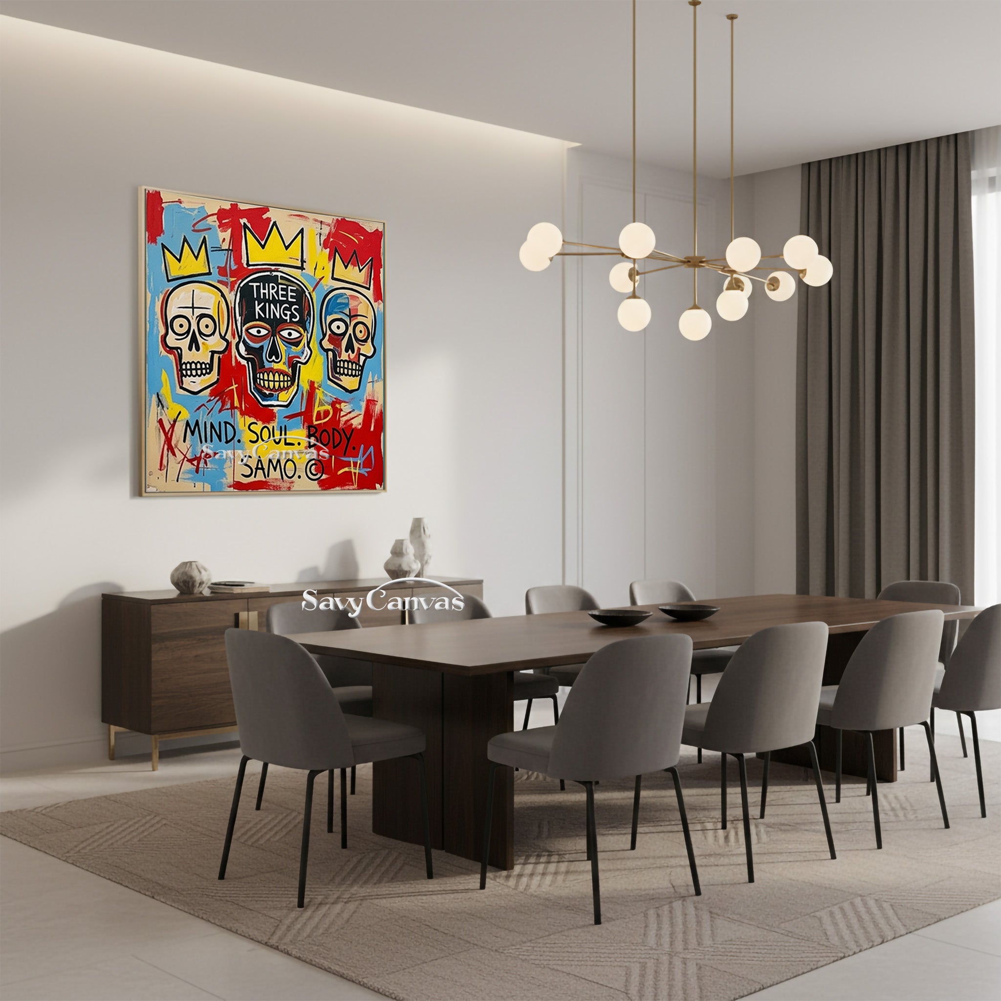 "Three Kings" Skull Painting | Abstract Graffiti Wall Art #AA 535