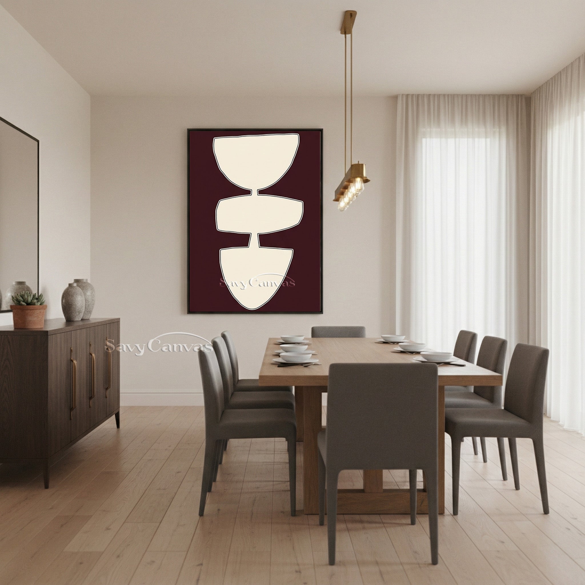 Modern Geometric Painting | Framed Minimalist Wall Art #AA 506