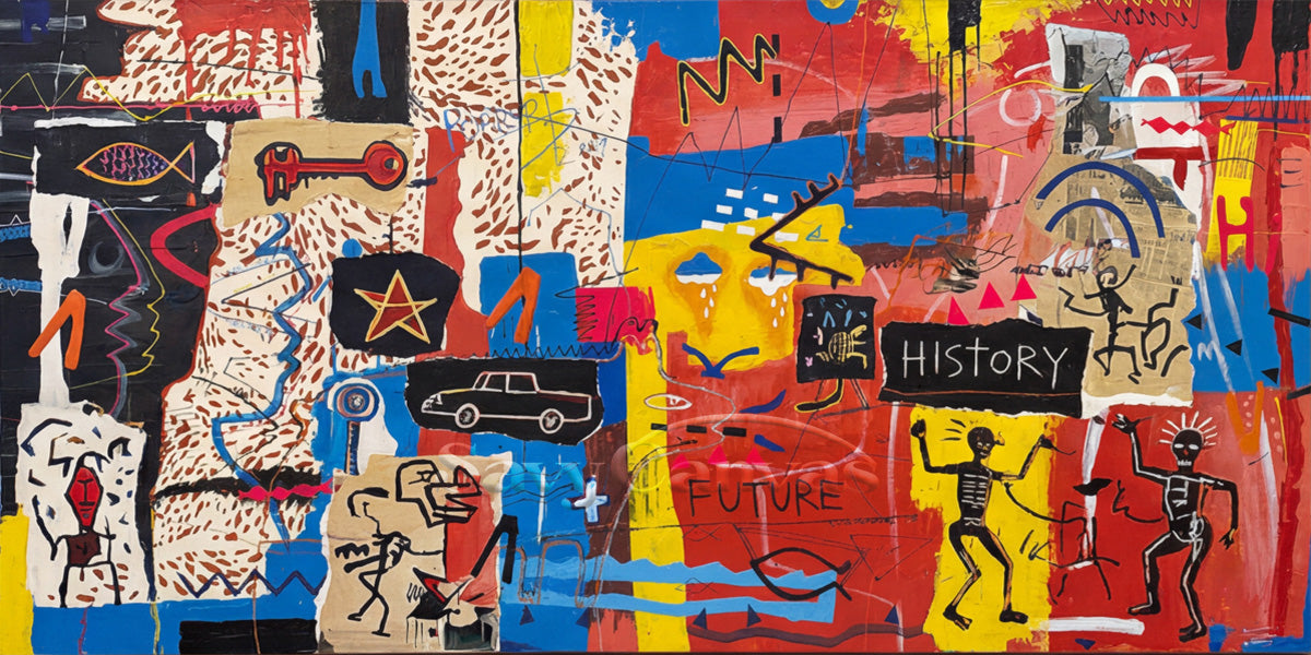 Neo-Expressionist Street Art Canvas - History & Future #SS 045