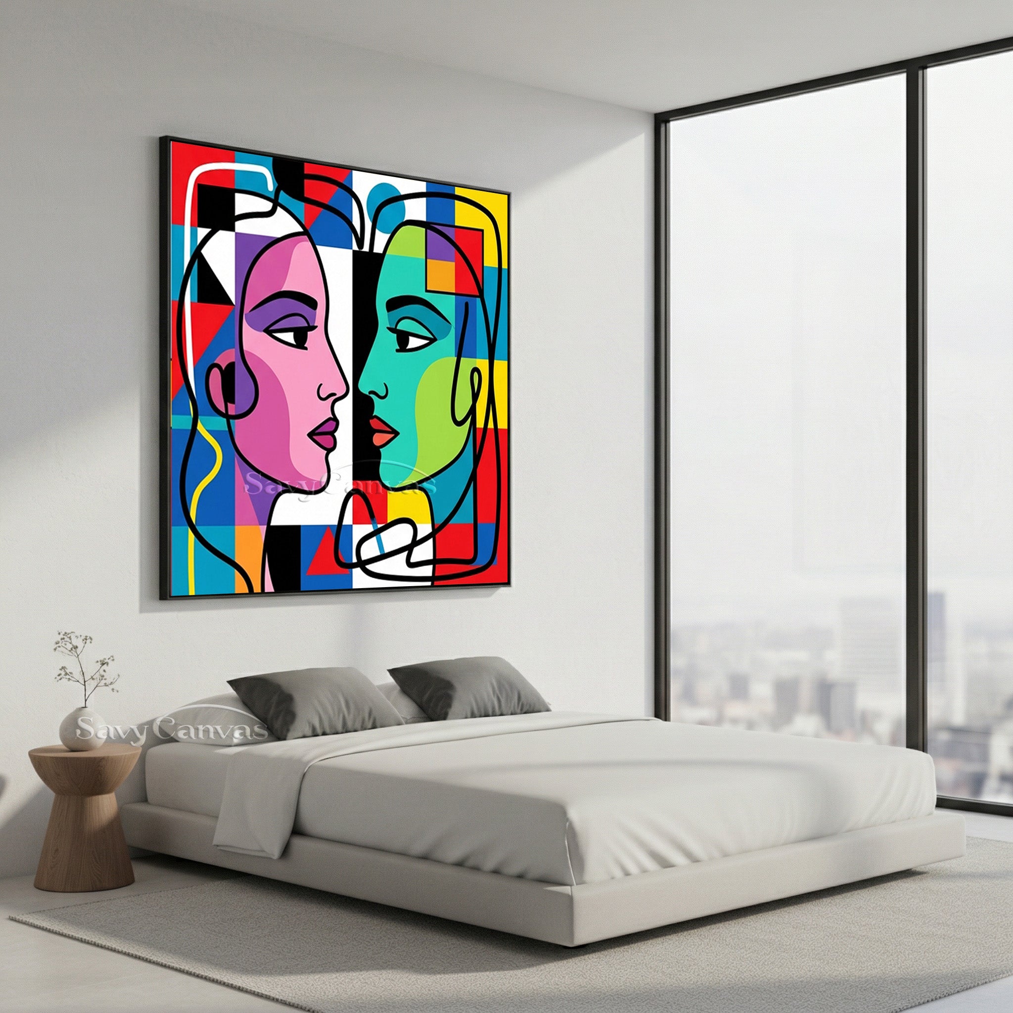 Modern Pop Art Portrait | Cubist Style Face Painting #AA 490