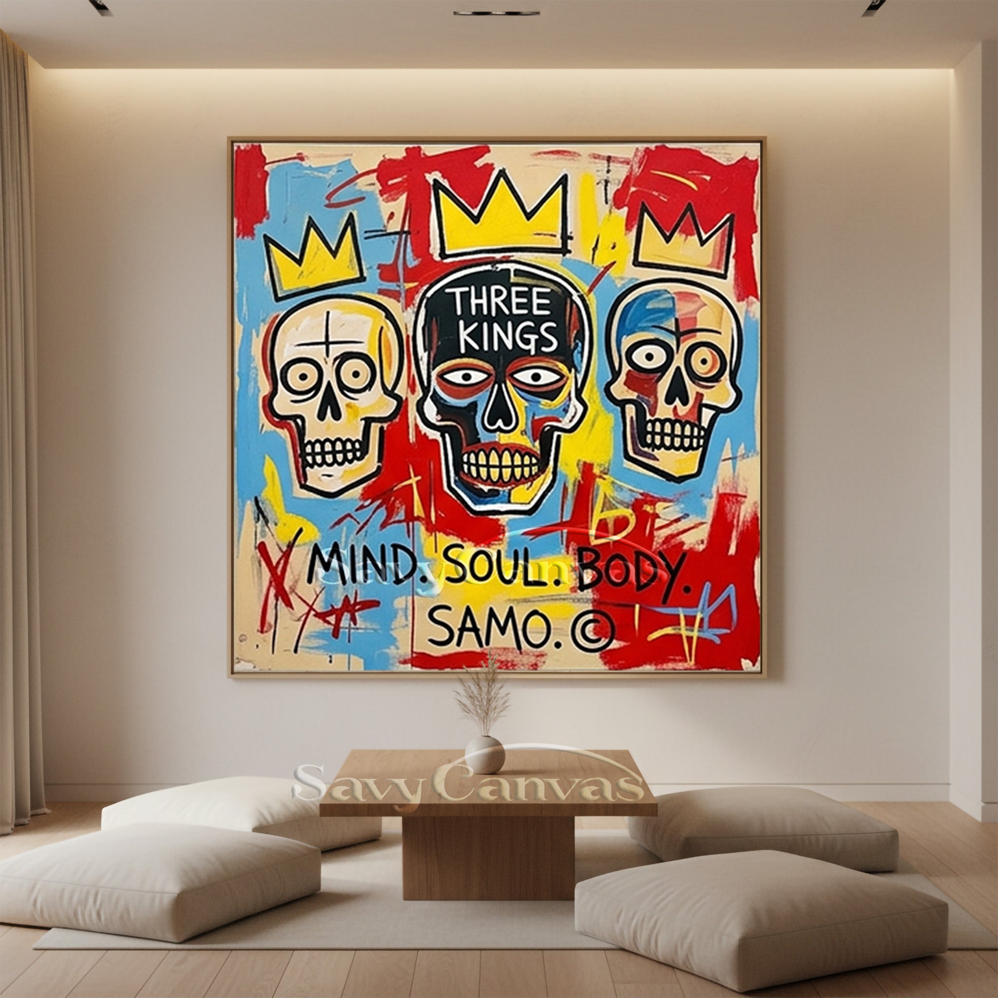 "Three Kings" Skull Painting | Abstract Graffiti Wall Art #AA 535