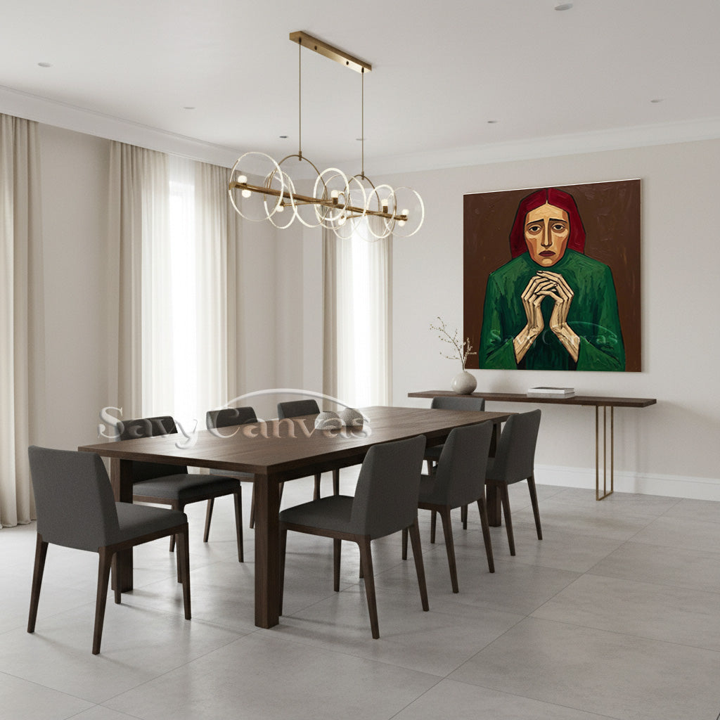 "The Silent Prayer" | Hand-Painted Portrait Wall Art Canvas #SS 108
