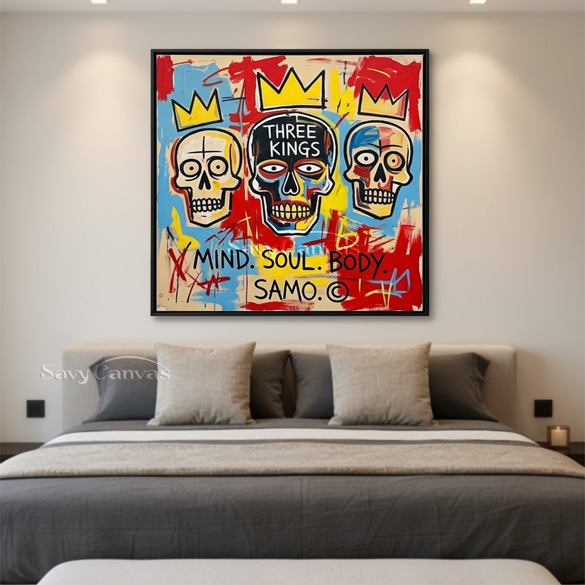 "Three Kings" Skull Painting | Abstract Graffiti Wall Art #AA 535