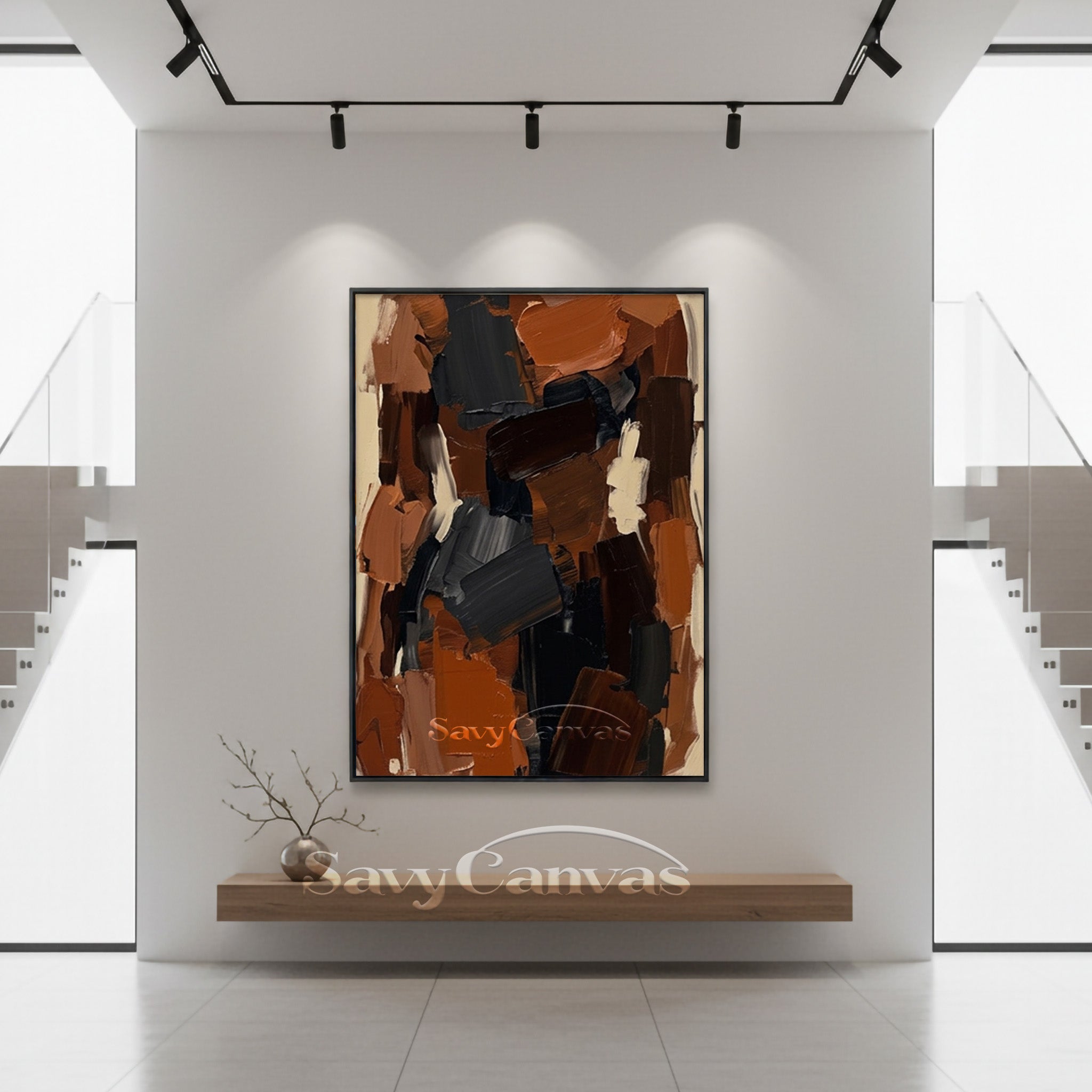 Hand-Painted Textured Abstract Wall Art | Earth Tone Oil Painting #SS 142