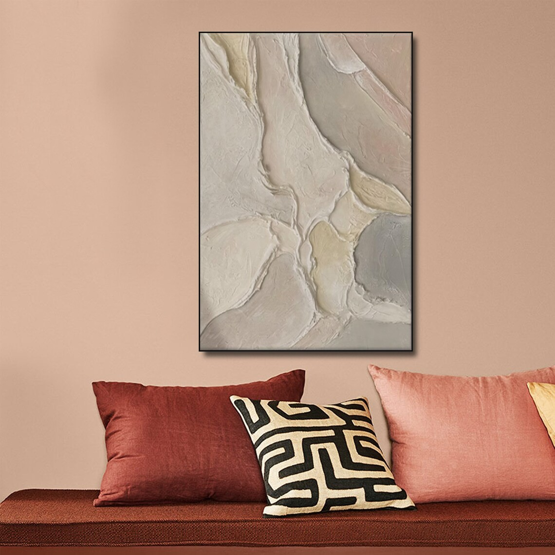 Neutral Abstract Textured Painting - Handmade Wall Art #TC 091