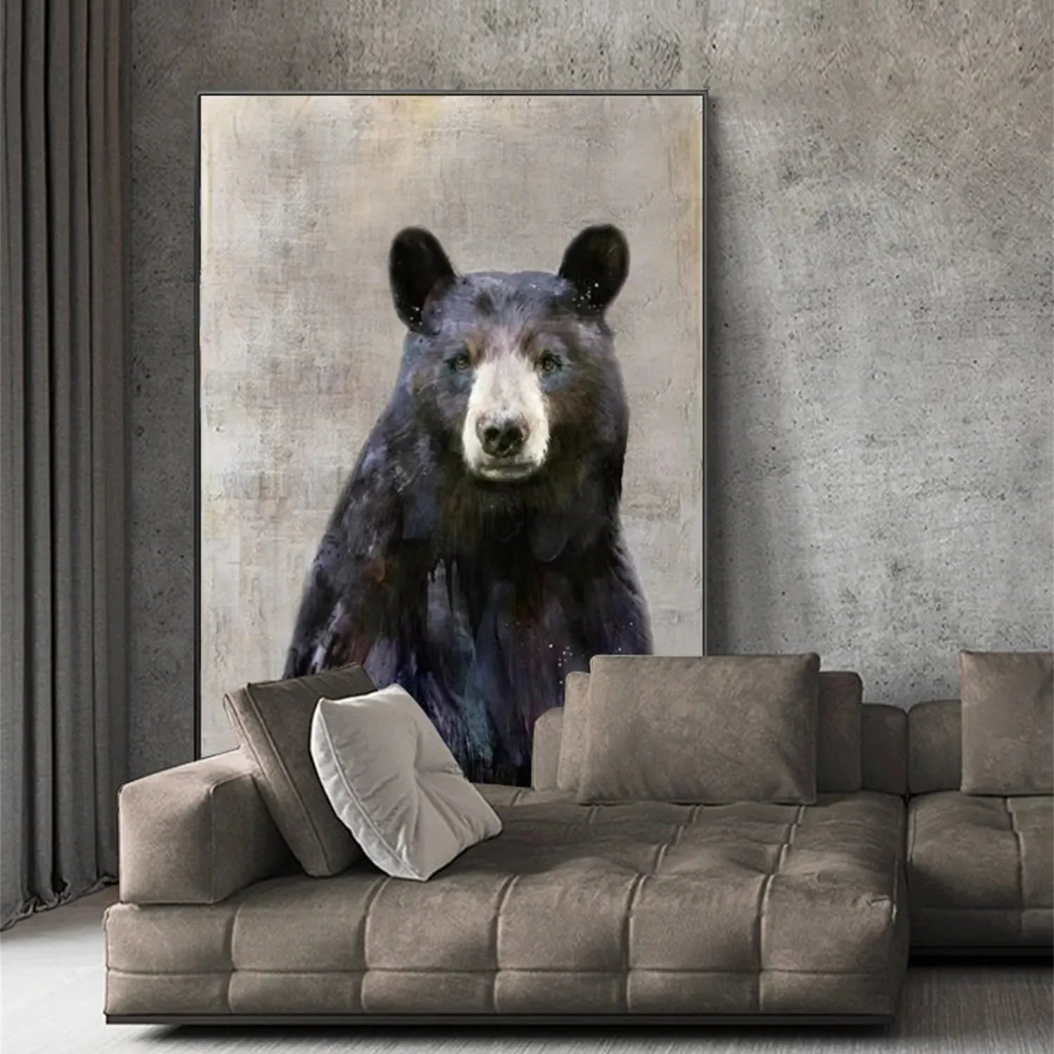 Wildlife Portrait Art: Unique Black Bear Wall Art Gift #ZZ 022