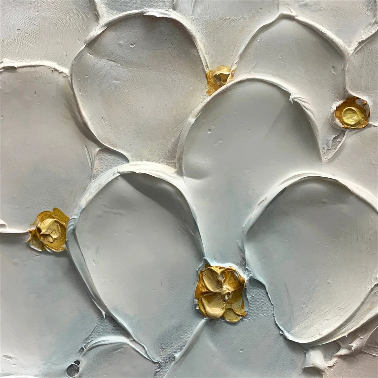 Oversized Abstract Flower Painting | Textured Canvas Art Decor #JJ 293