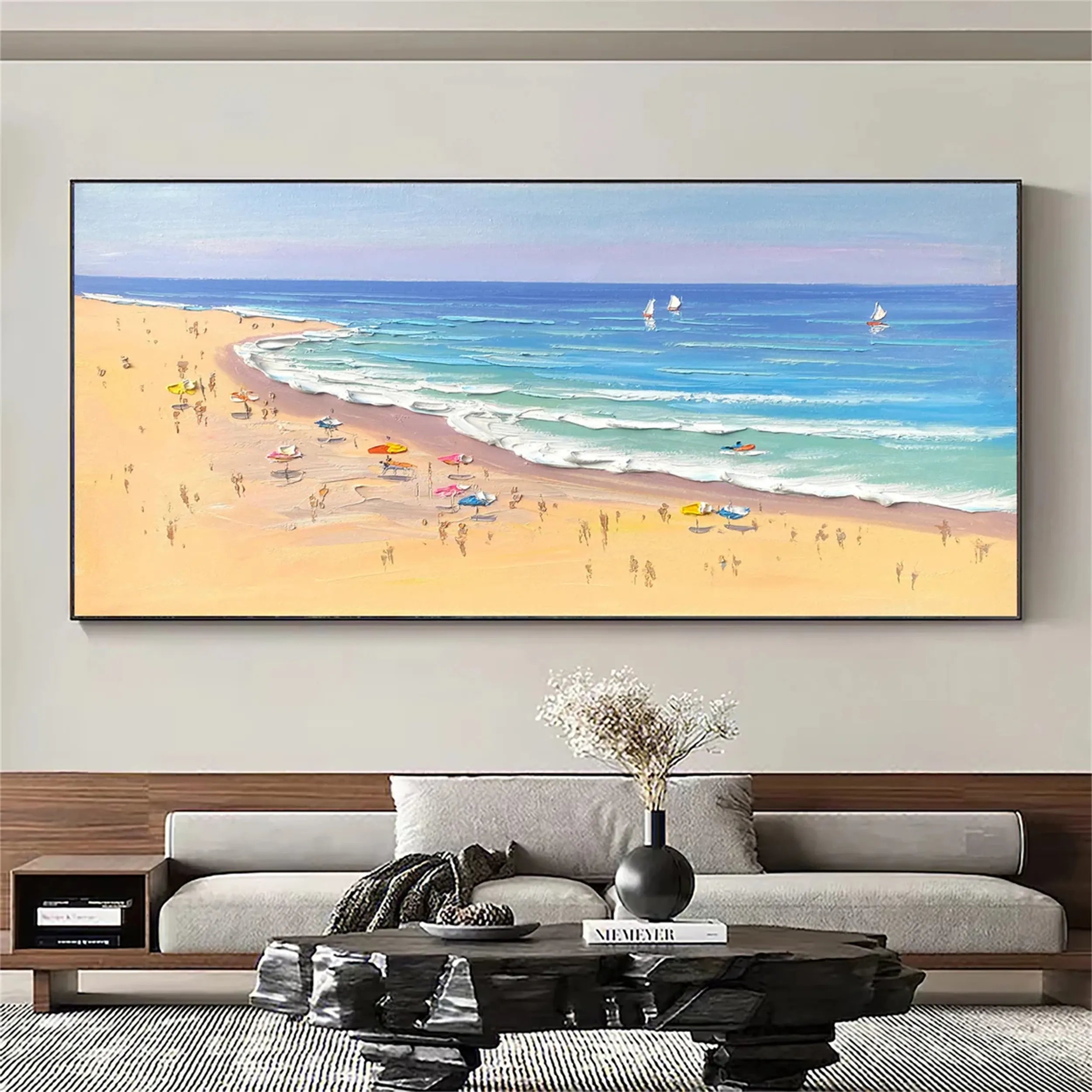 Blue Beach 3D Textured Surf Wall Art
