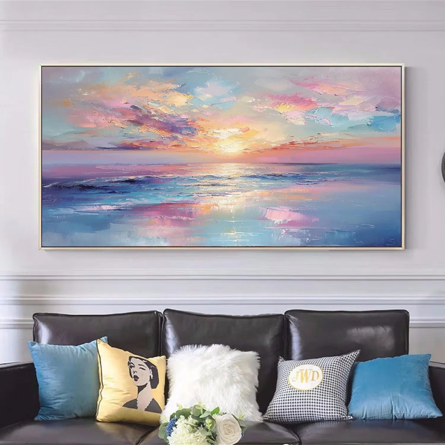 Colorful Seascape Artwork: Abstract Sunset Painting