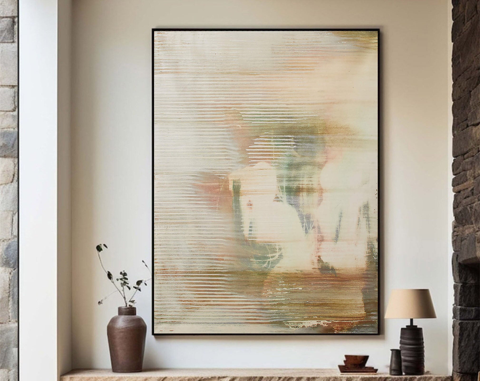 Large Abstract Art with Soft Colors & Texture #TC 120