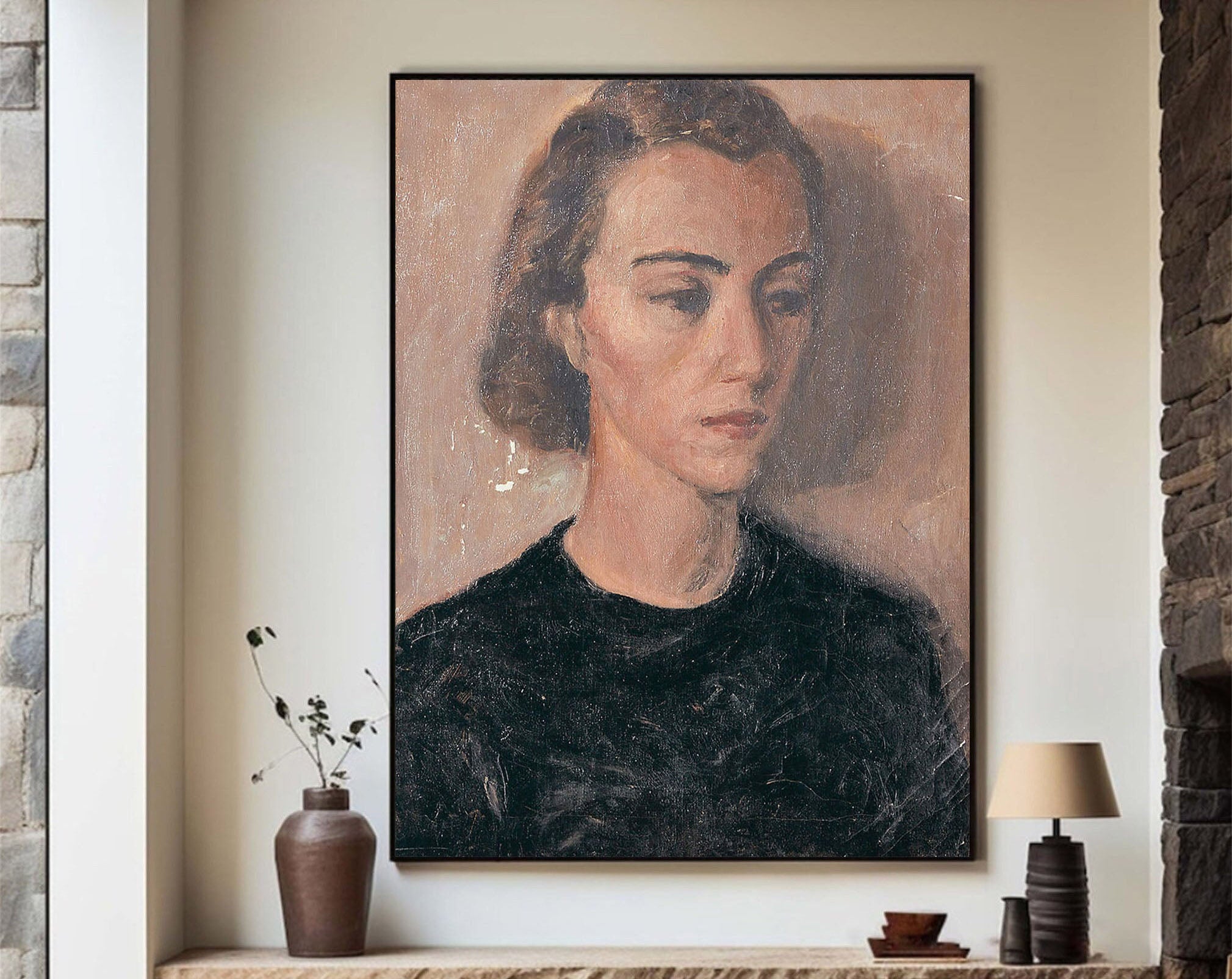 Hand Painted Portrait Art for Home Decor #TC 122