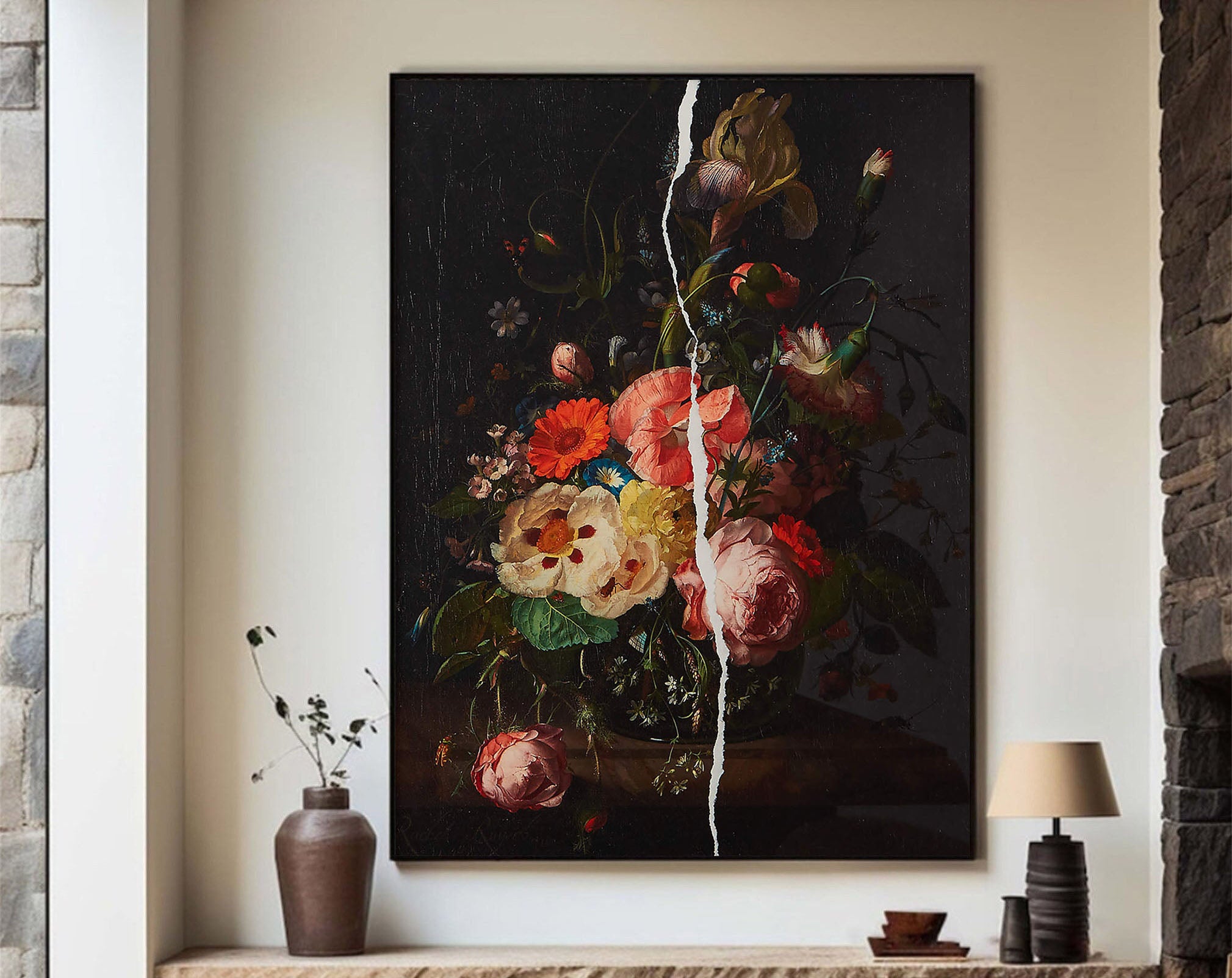 Unique Flower Vase Painting for Home Decor #TC 118