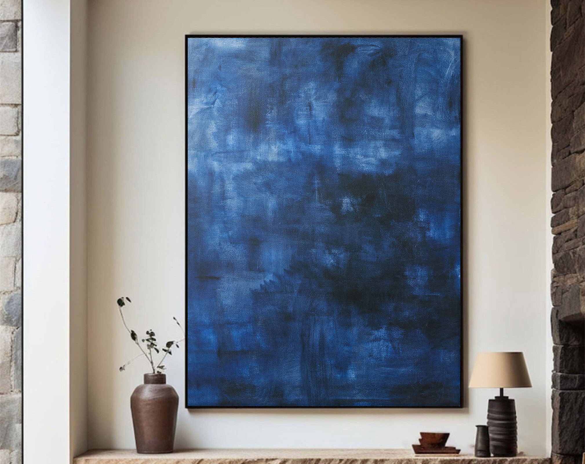Large Blue Abstract Painting #TC 123