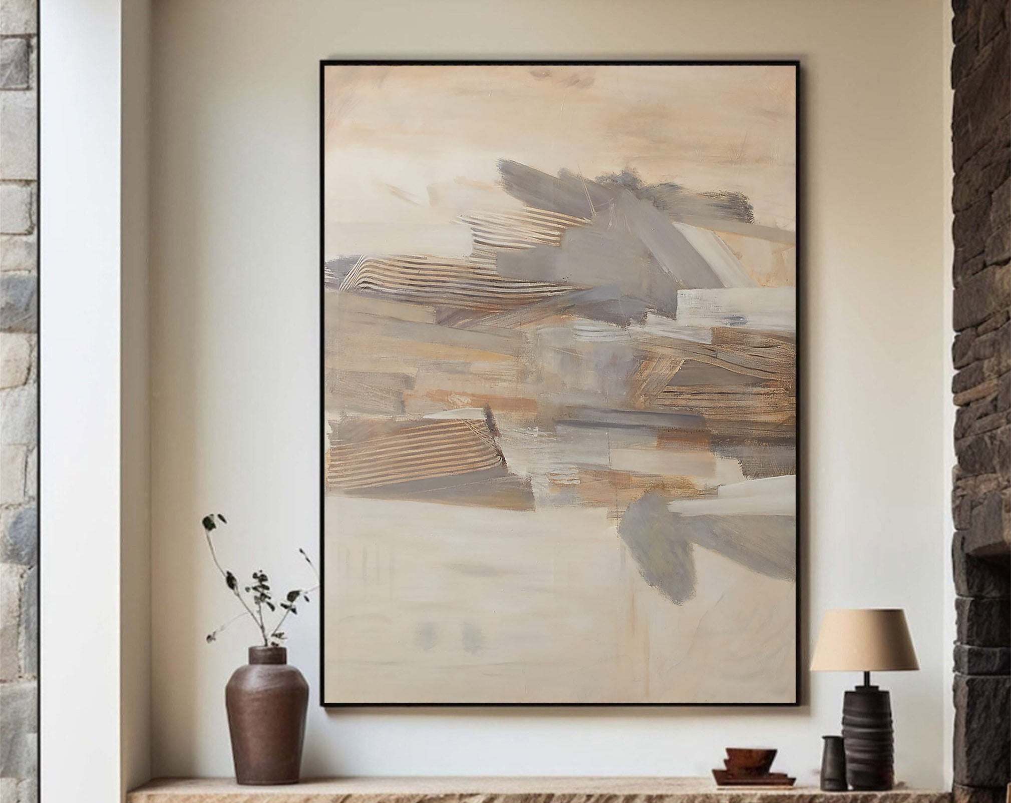 Textured Neutral Abstract Wall Art Painting #TC 129