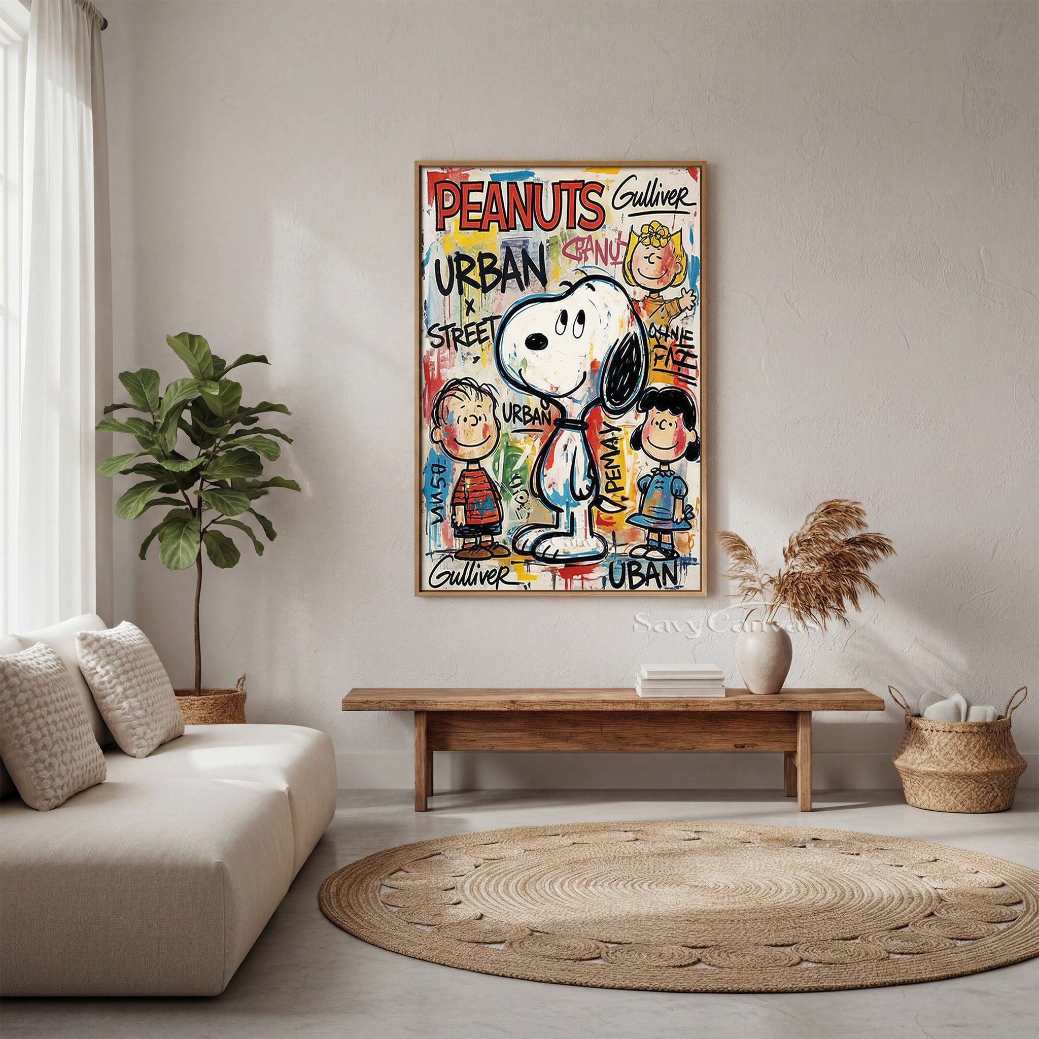 Modern Urban Street Art Peanuts Oil Painting for Wall Decor #SS 069
