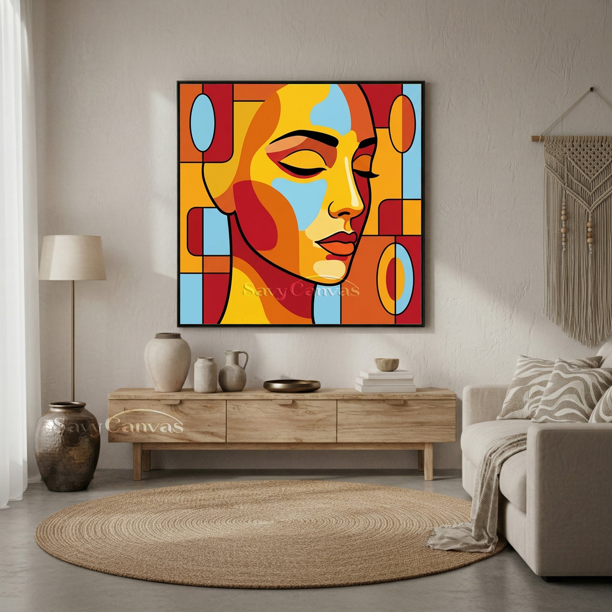 Modern Pop Art Portrait | Abstract Cubist Face Painting #AA 489
