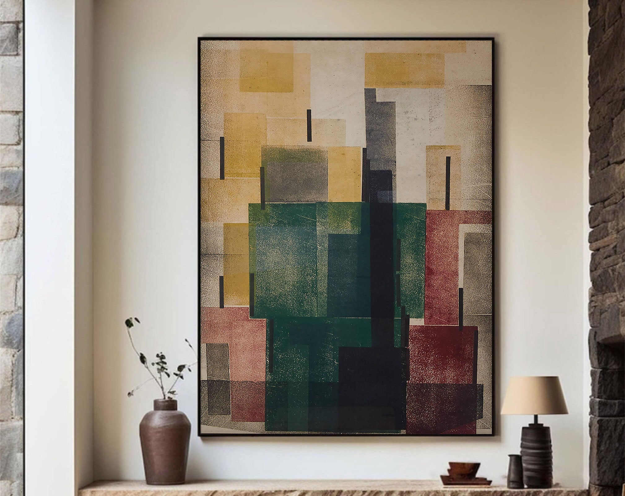 Geometric Abstract Art Painting - Multi-Color #TC 127