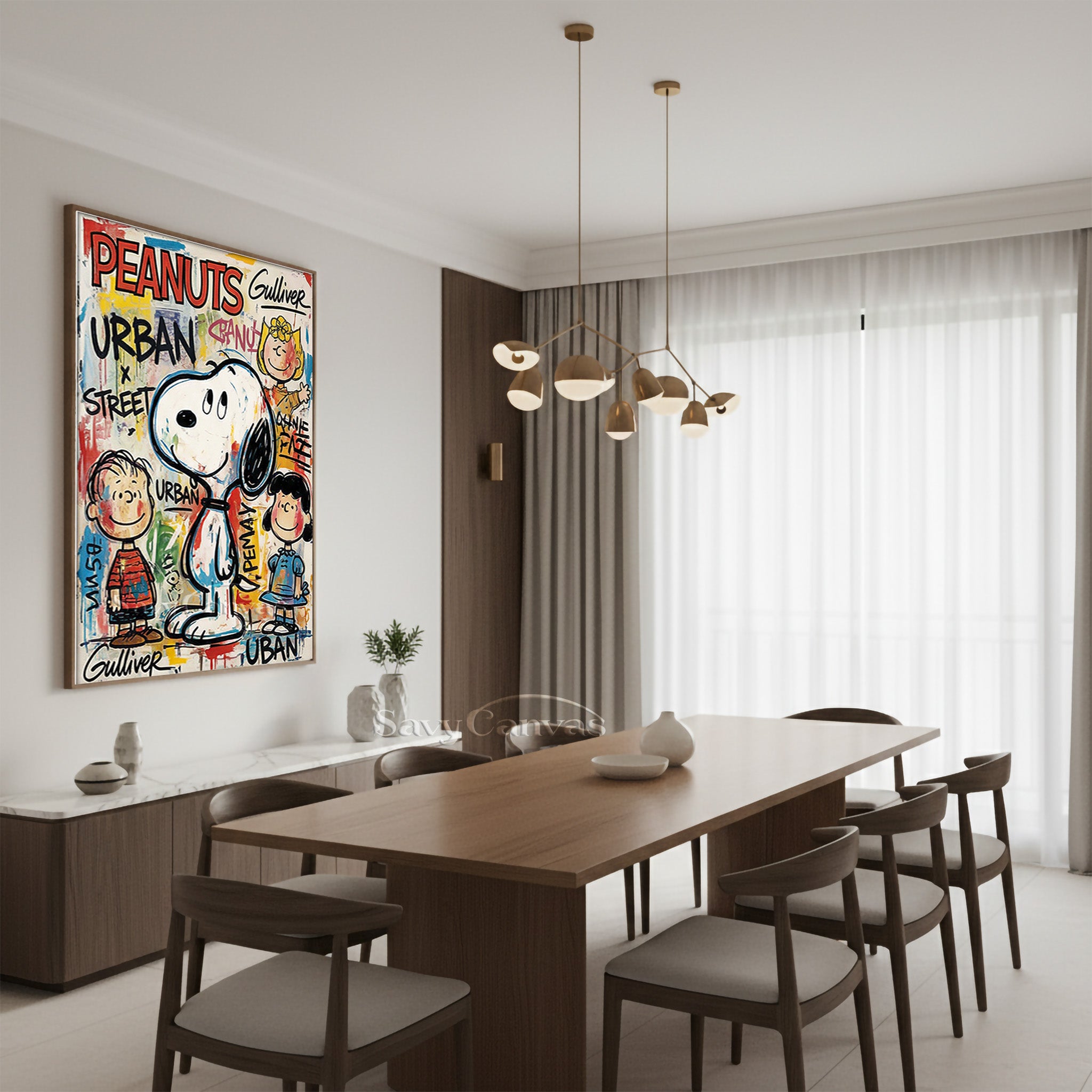 Modern Urban Street Art Peanuts Oil Painting for Wall Decor #SS 069