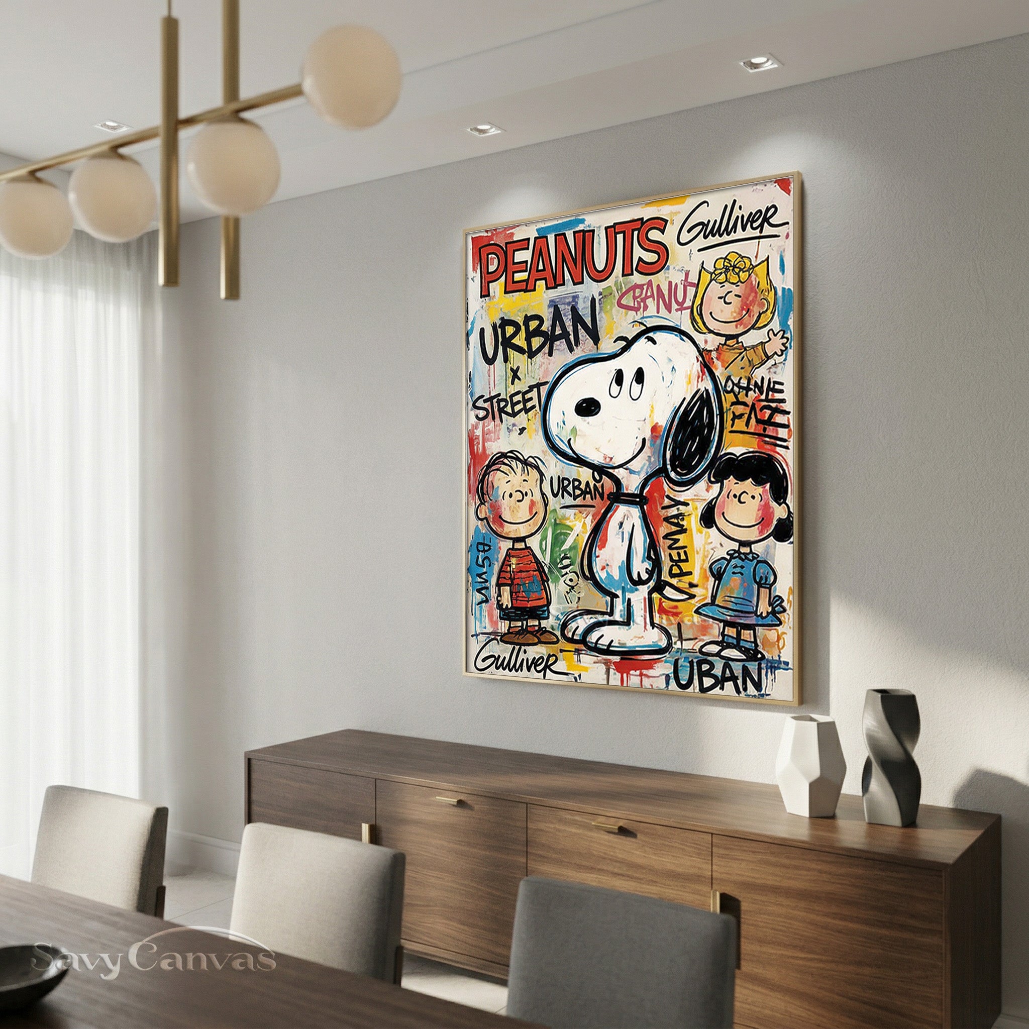 Modern Urban Street Art Peanuts Oil Painting for Wall Decor #SS 069
